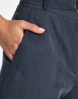 PANTALON LIN TENCEL NAOMI NAVY PANTALON KOOKAI Mode Kookai