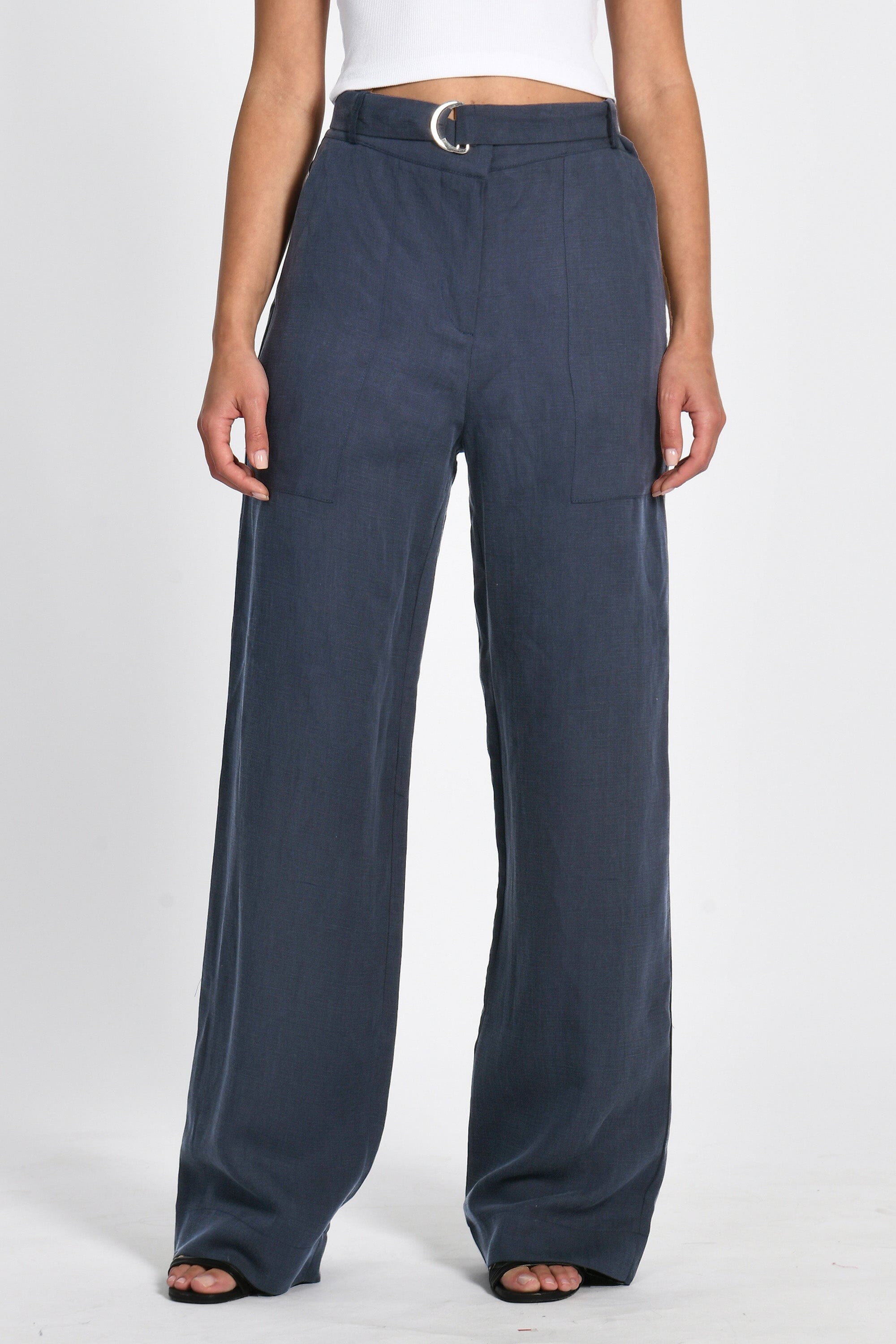 PANTALON LIN TENCEL NAOMI NAVY PANTALON KOOKAI Mode Kookai