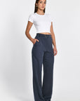 PANTALON LIN TENCEL NAOMI NAVY PANTALON KOOKAI Mode Kookai