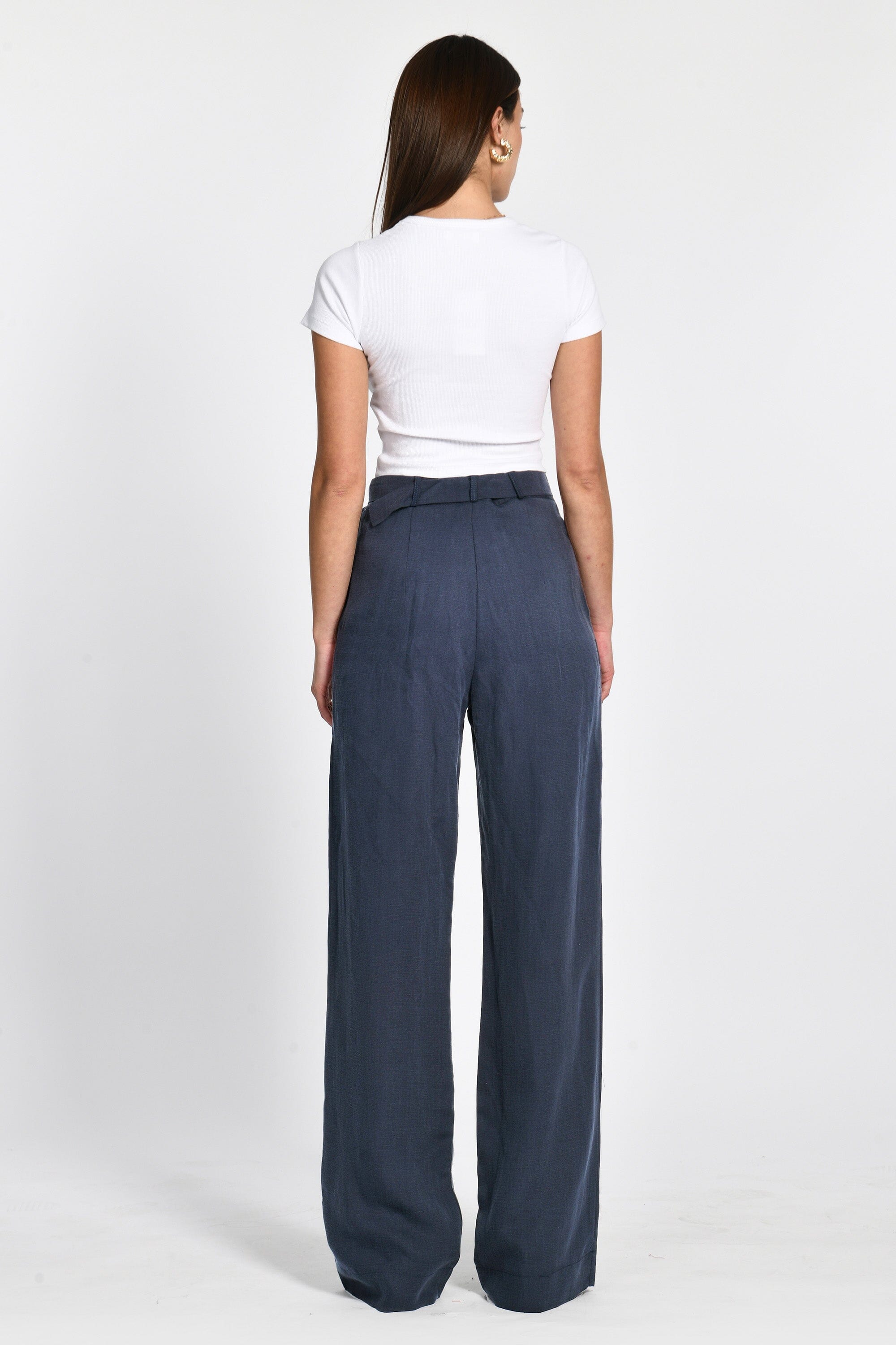 PANTALON LIN TENCEL NAOMI NAVY PANTALON KOOKAI Mode Kookai