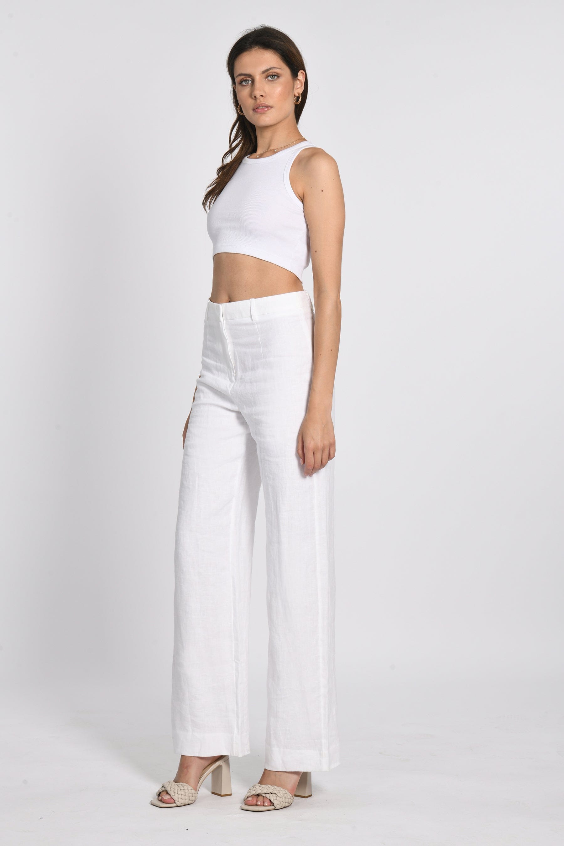 PANTALON LIN WASHED BERTILLE BLANC PANTALON KOOKAI Mode Kookai