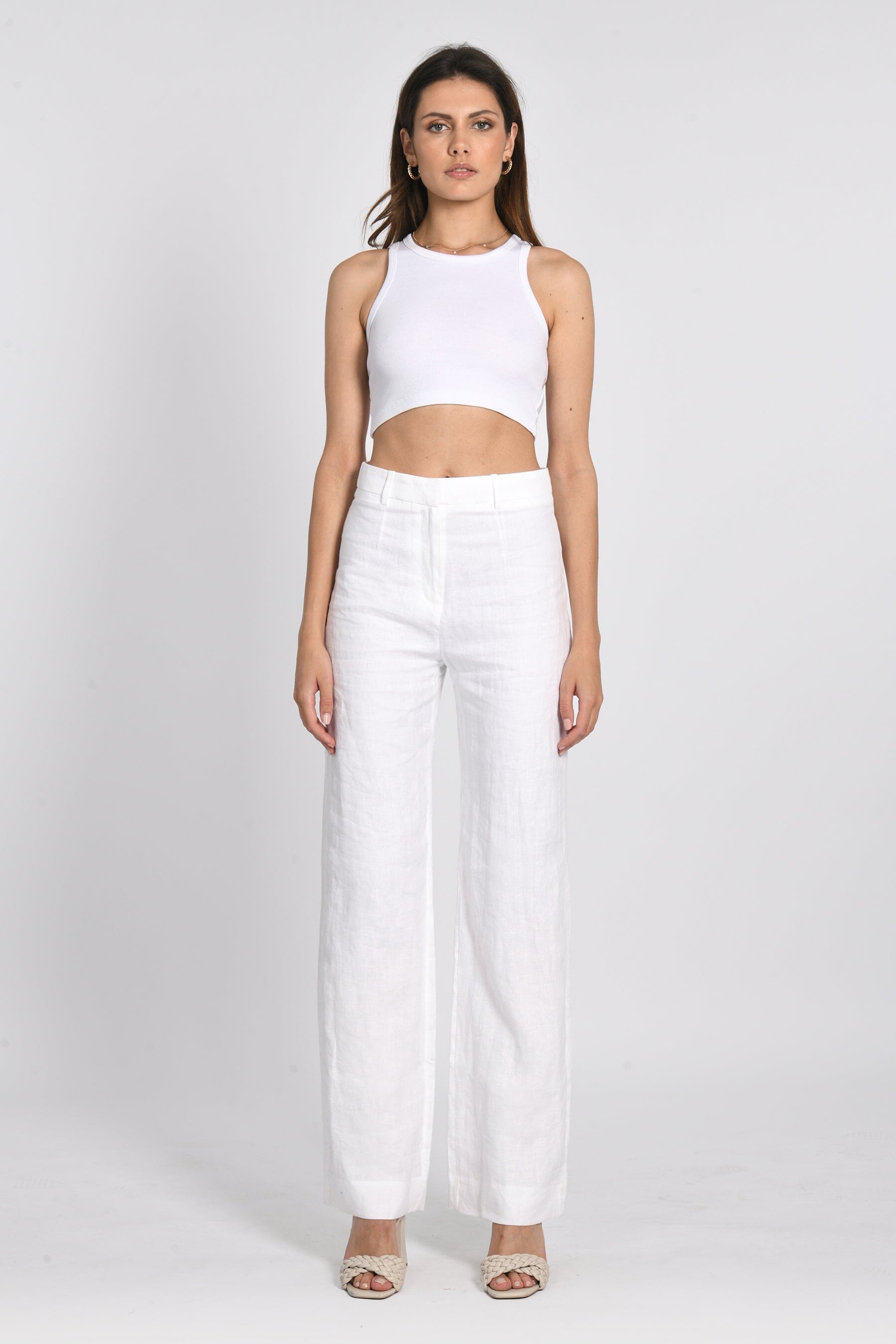 PANTALON LIN WASHED BERTILLE BLANC PANTALON KOOKAI Mode Kookai