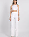 PANTALON LIN WASHED BERTILLE BLANC PANTALON KOOKAI Mode Kookai