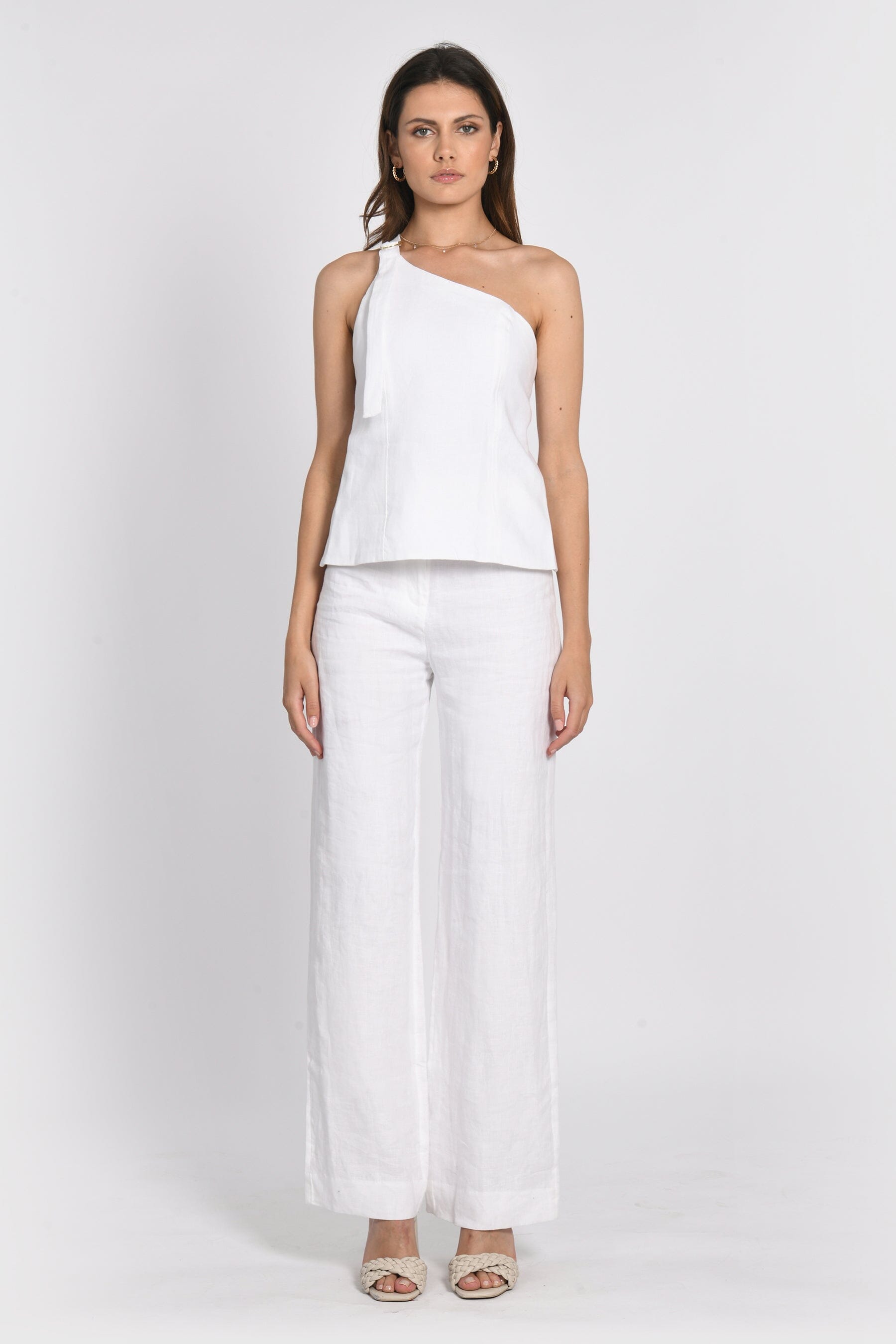PANTALON LIN WASHED BERTILLE BLANC PANTALON KOOKAI Mode Kookai