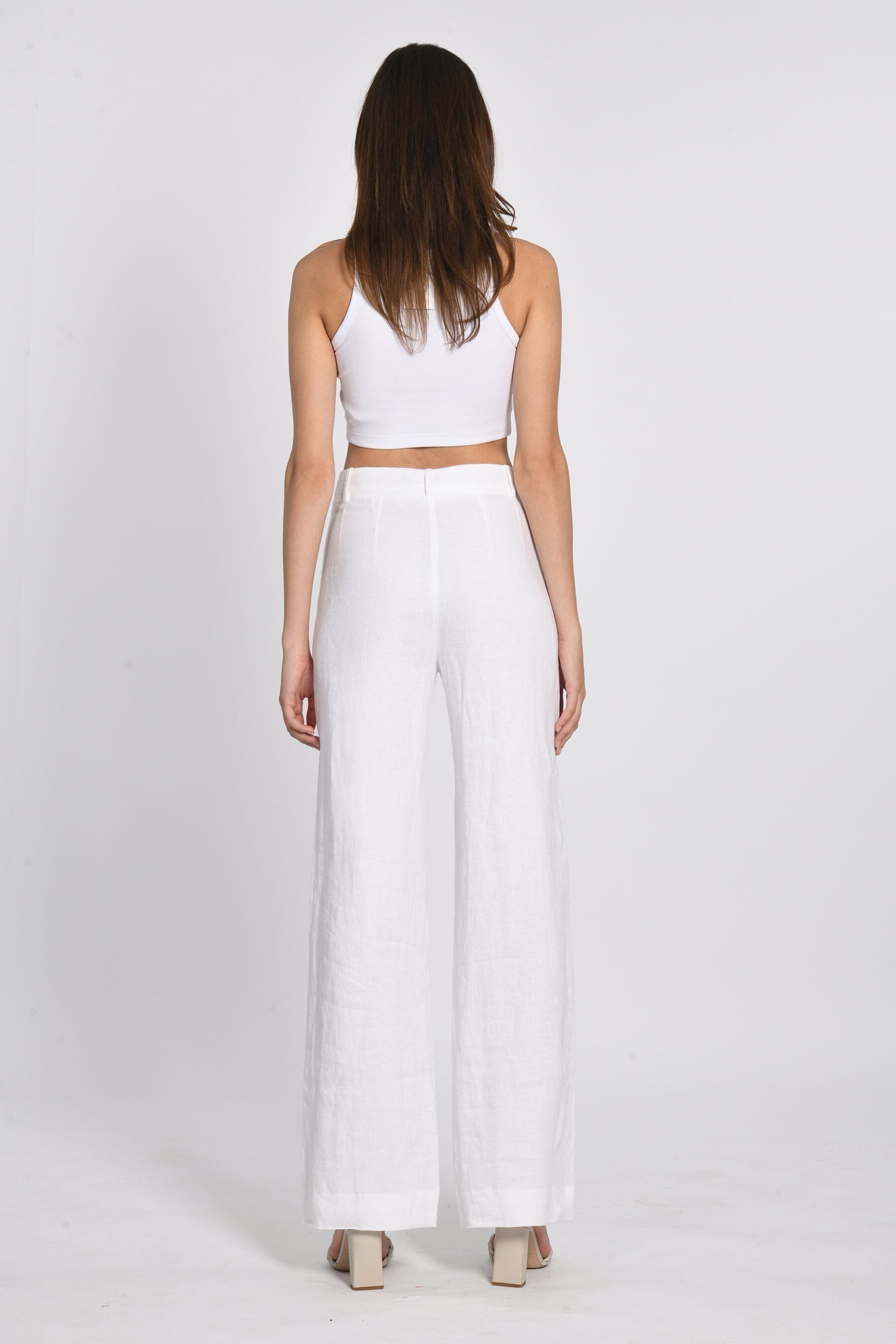PANTALON LIN WASHED BERTILLE BLANC PANTALON KOOKAI Mode Kookai