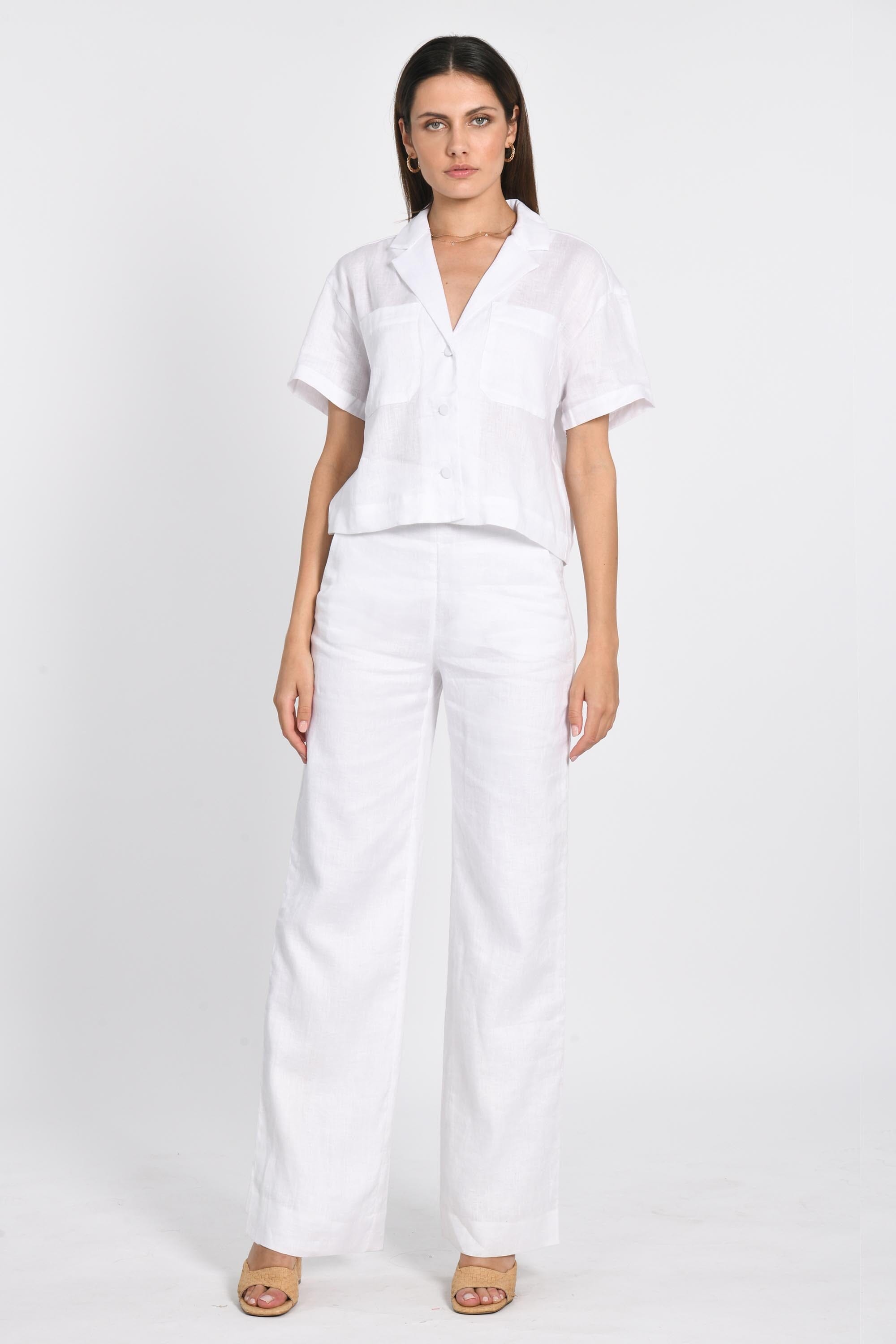 PANTALON LIN WASHED TAHIA BLANC PANTALON KOOKAI Mode Kookai