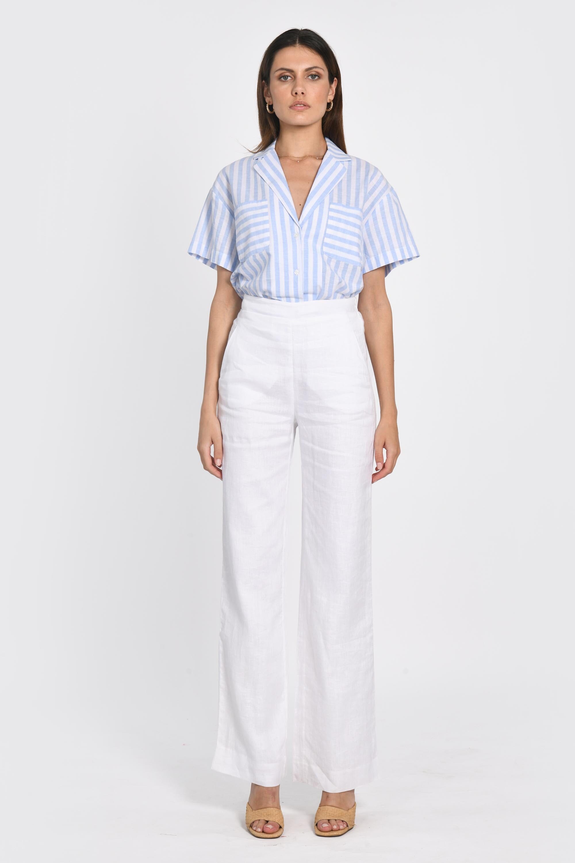 PANTALON LIN WASHED TAHIA BLANC PANTALON KOOKAI Mode Kookai