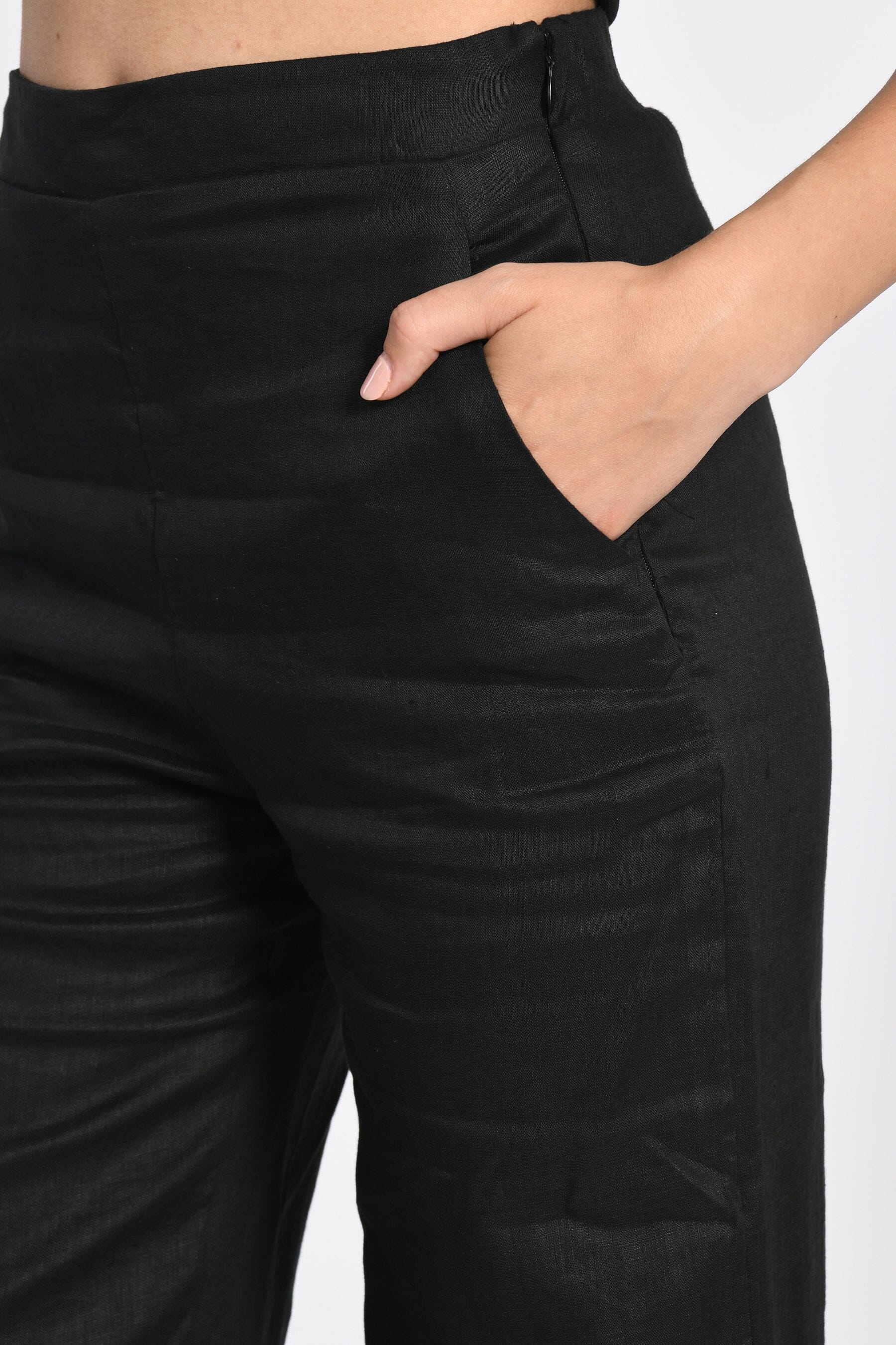 PANTALON LIN WASHED TAHIA NOIR PANTALON KOOKAI Mode Kookai