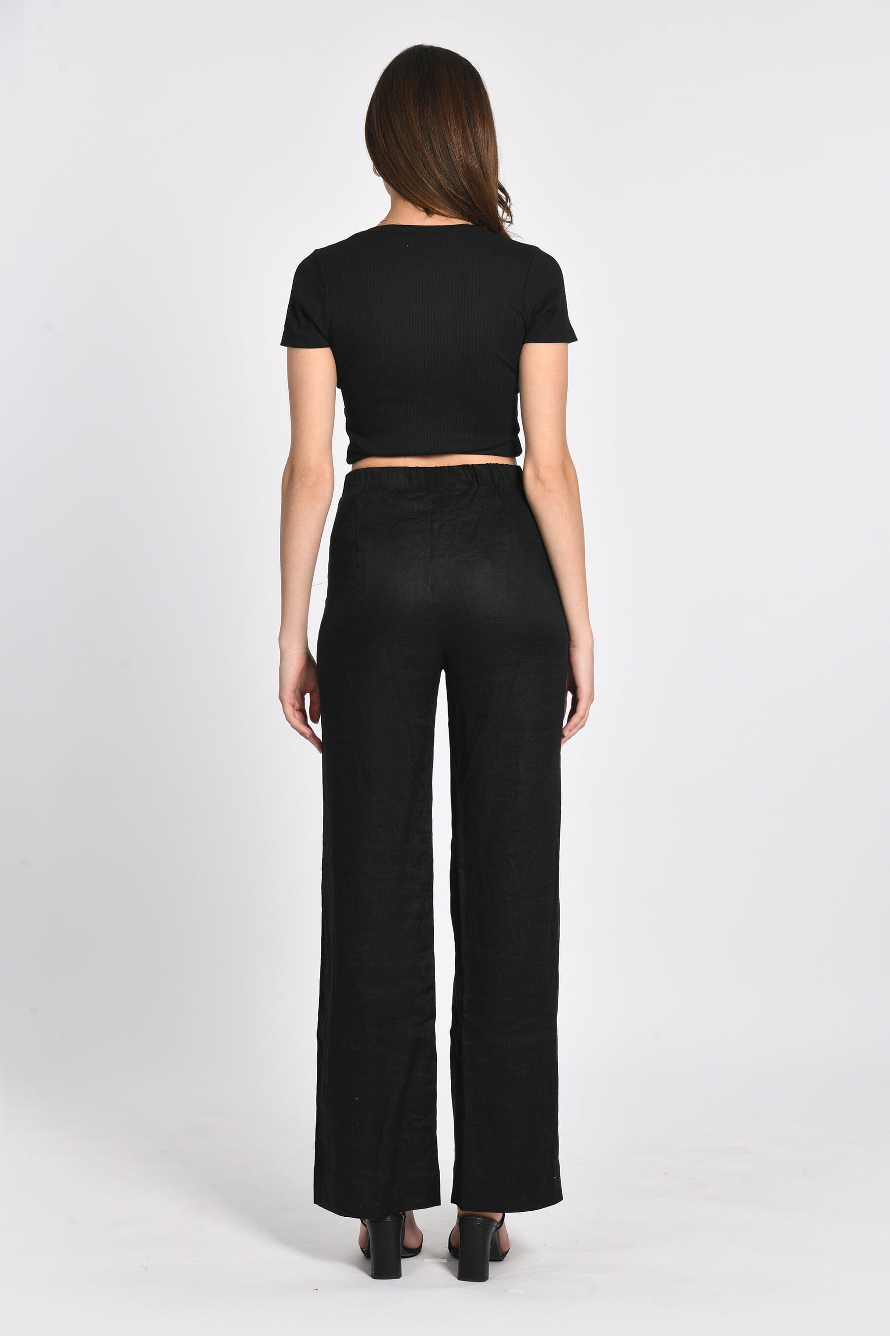 PANTALON LIN WASHED TAHIA NOIR PANTALON KOOKAI Mode Kookai