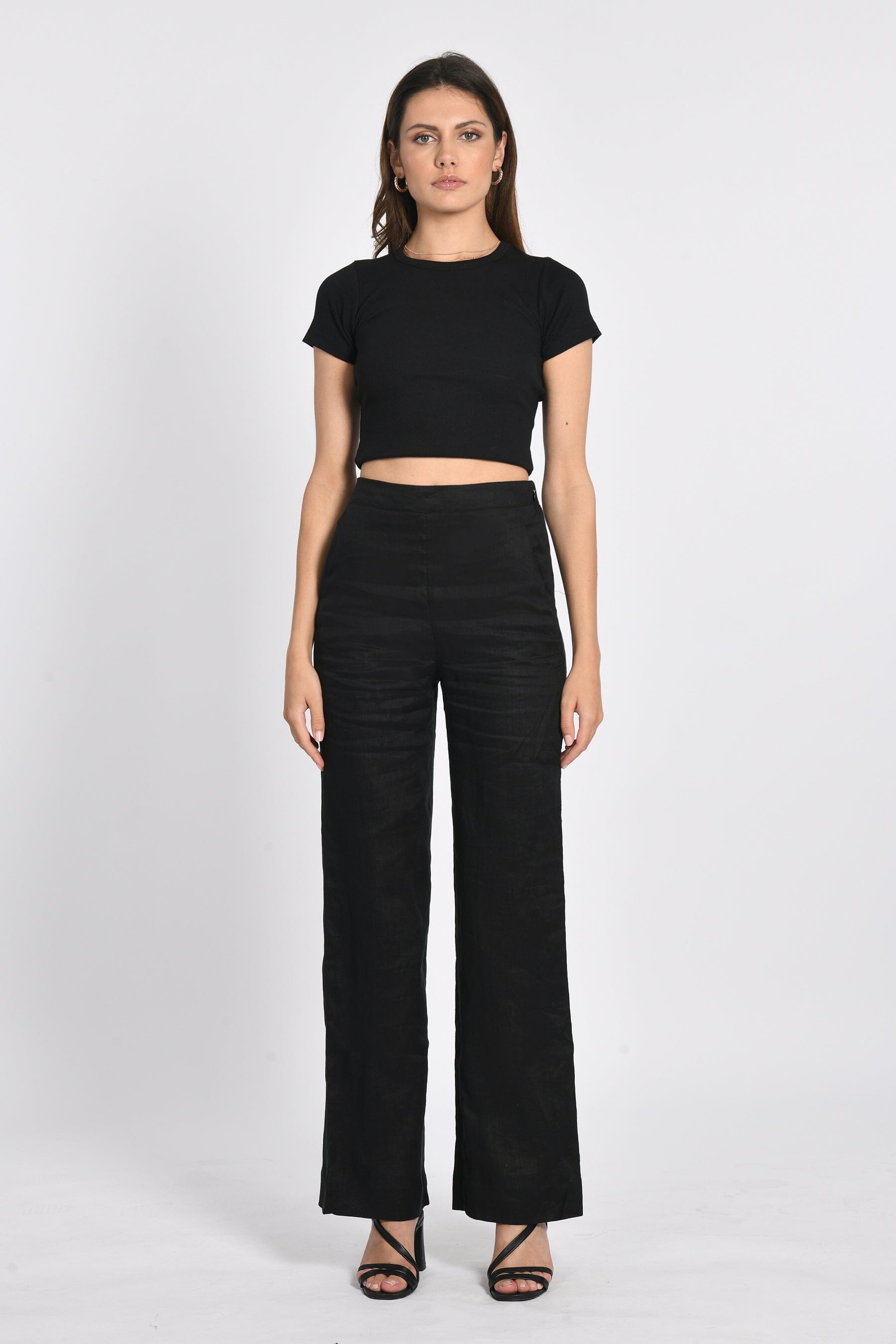 PANTALON LIN WASHED TAHIA NOIR PANTALON KOOKAI Mode Kookai