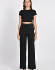 PANTALON LIN WASHED TAHIA NOIR PANTALON KOOKAI Mode Kookai