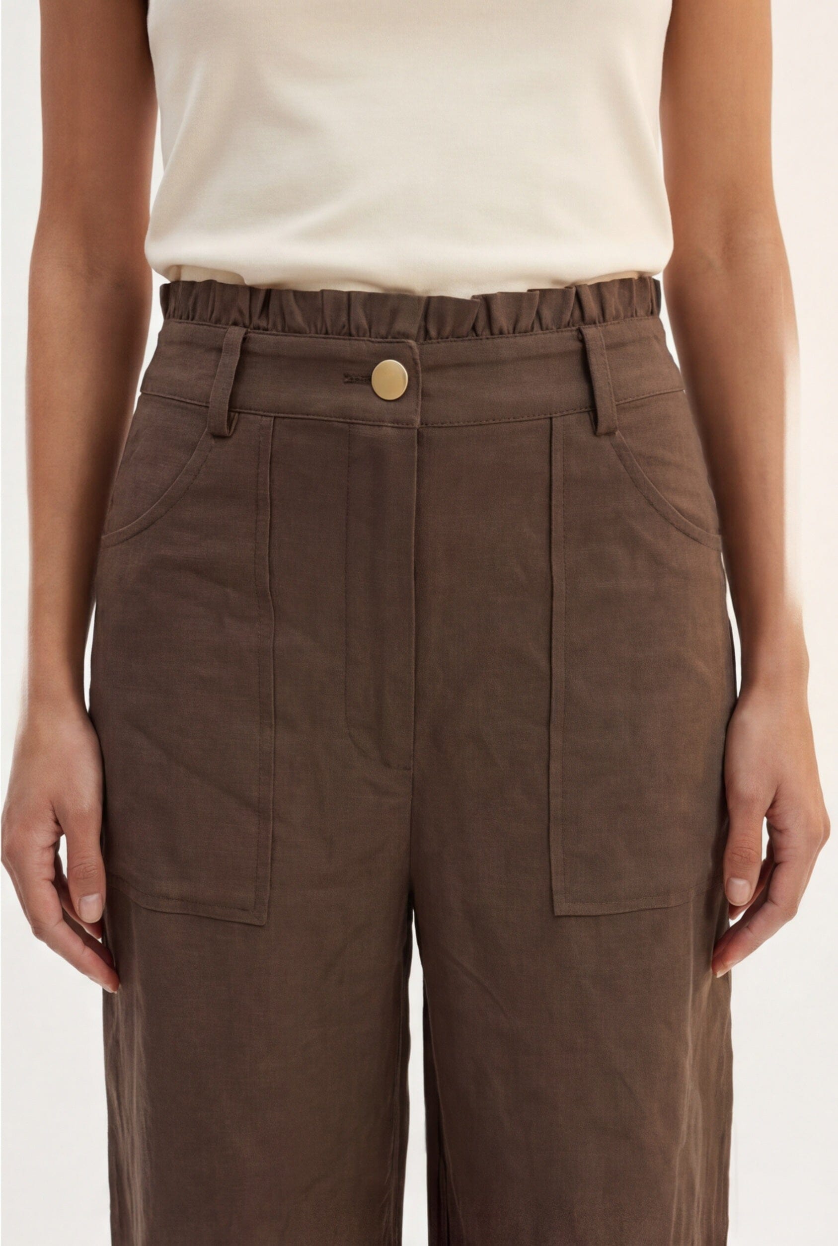 PANTALON LYOCELL - CORSICA - KAKI PANTALON NEW KOOKAI Mode Kookai