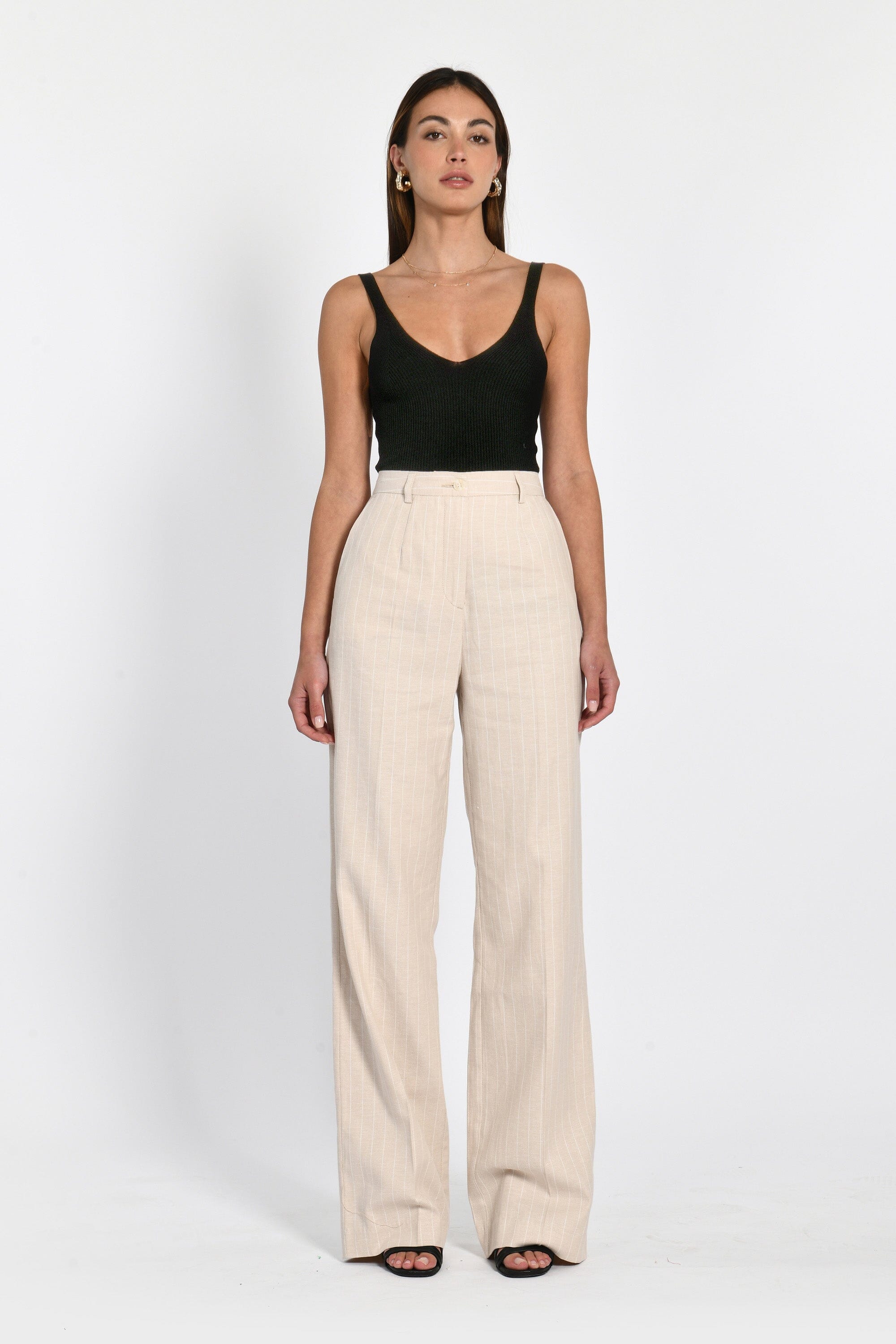 PANTALON RAYURE TENNIS LARRY BEIGE/BLANC PANTALON KOOKAI Mode Kookai