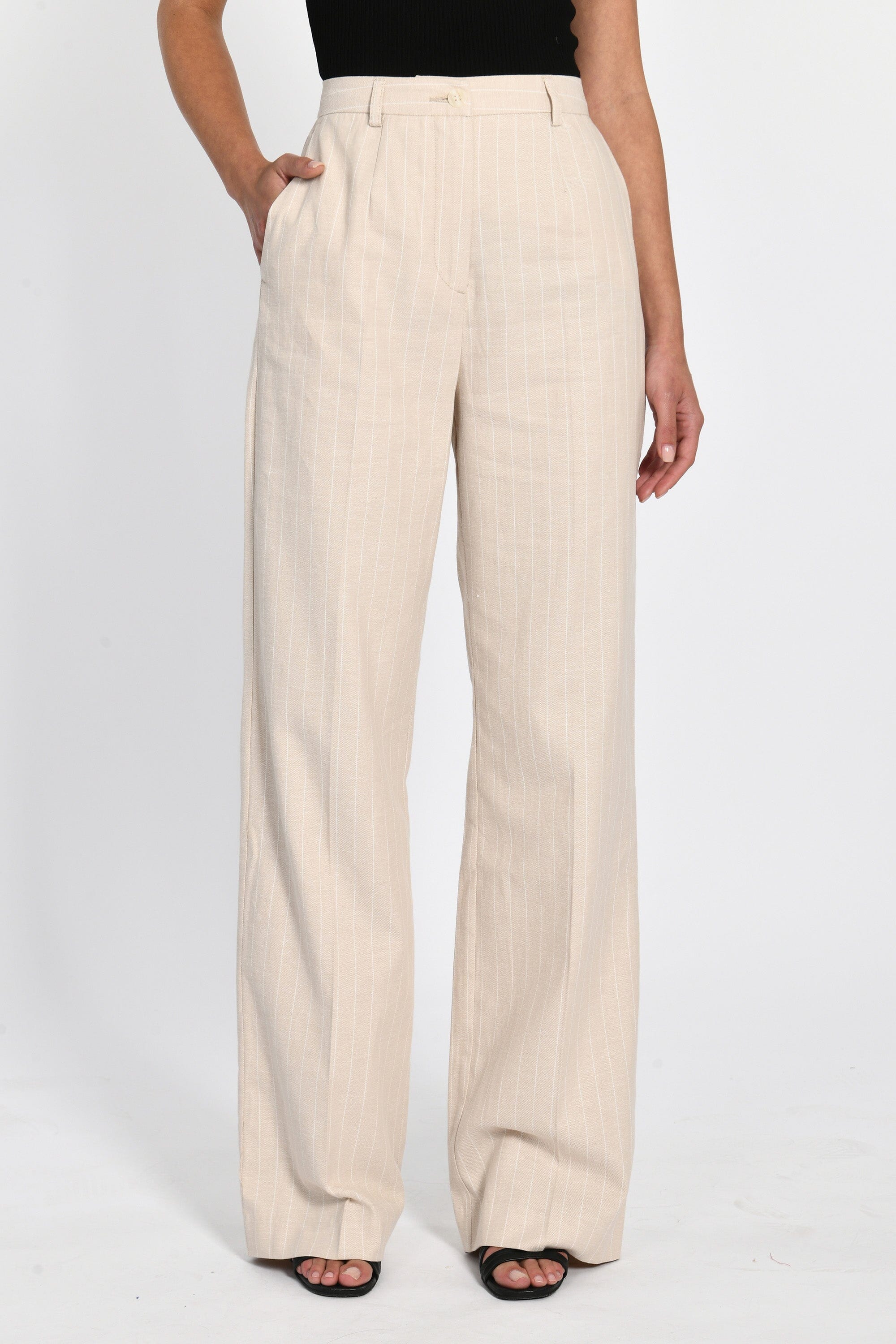 PANTALON RAYURE TENNIS LARRY BEIGE/BLANC PANTALON KOOKAI Mode Kookai