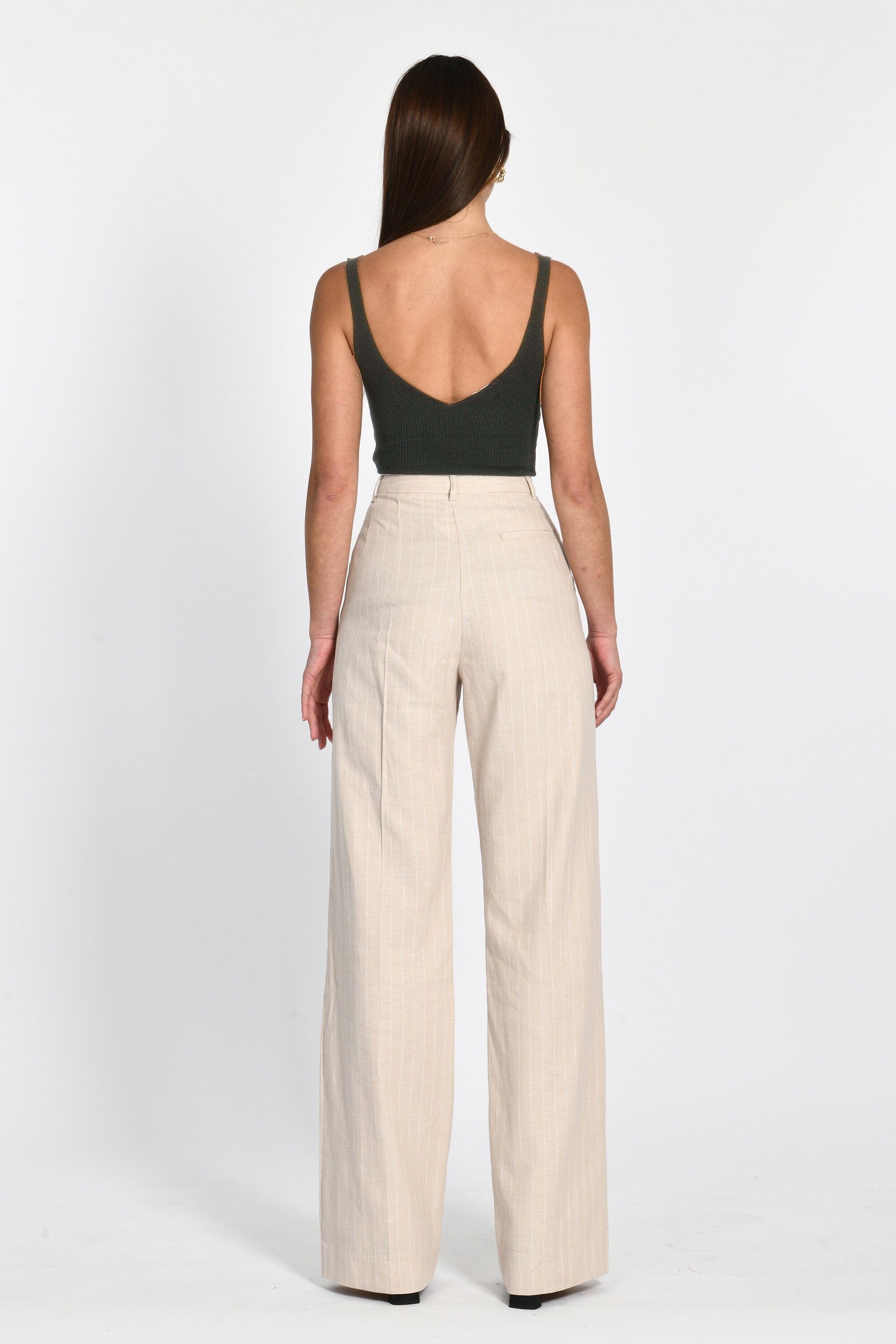 PANTALON RAYURE TENNIS LARRY BEIGE/BLANC PANTALON KOOKAI Mode Kookai