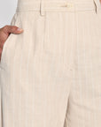 PANTALON RAYURE TENNIS LARRY BEIGE/BLANC PANTALON KOOKAI Mode Kookai