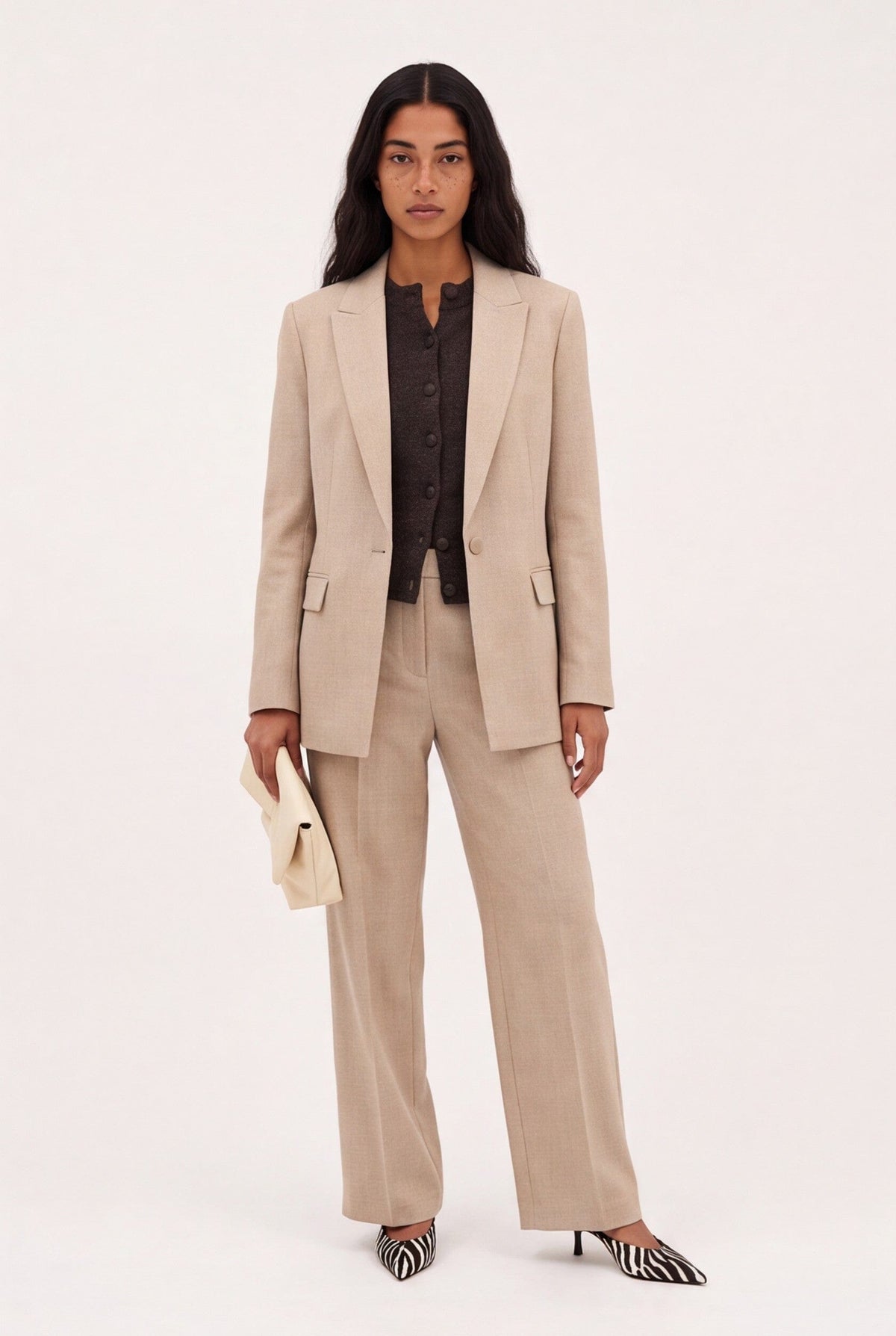 PANTALON TAILLE BASSE - CLEO - SABLE PANTALON NEW KOOKAI Mode Kookai