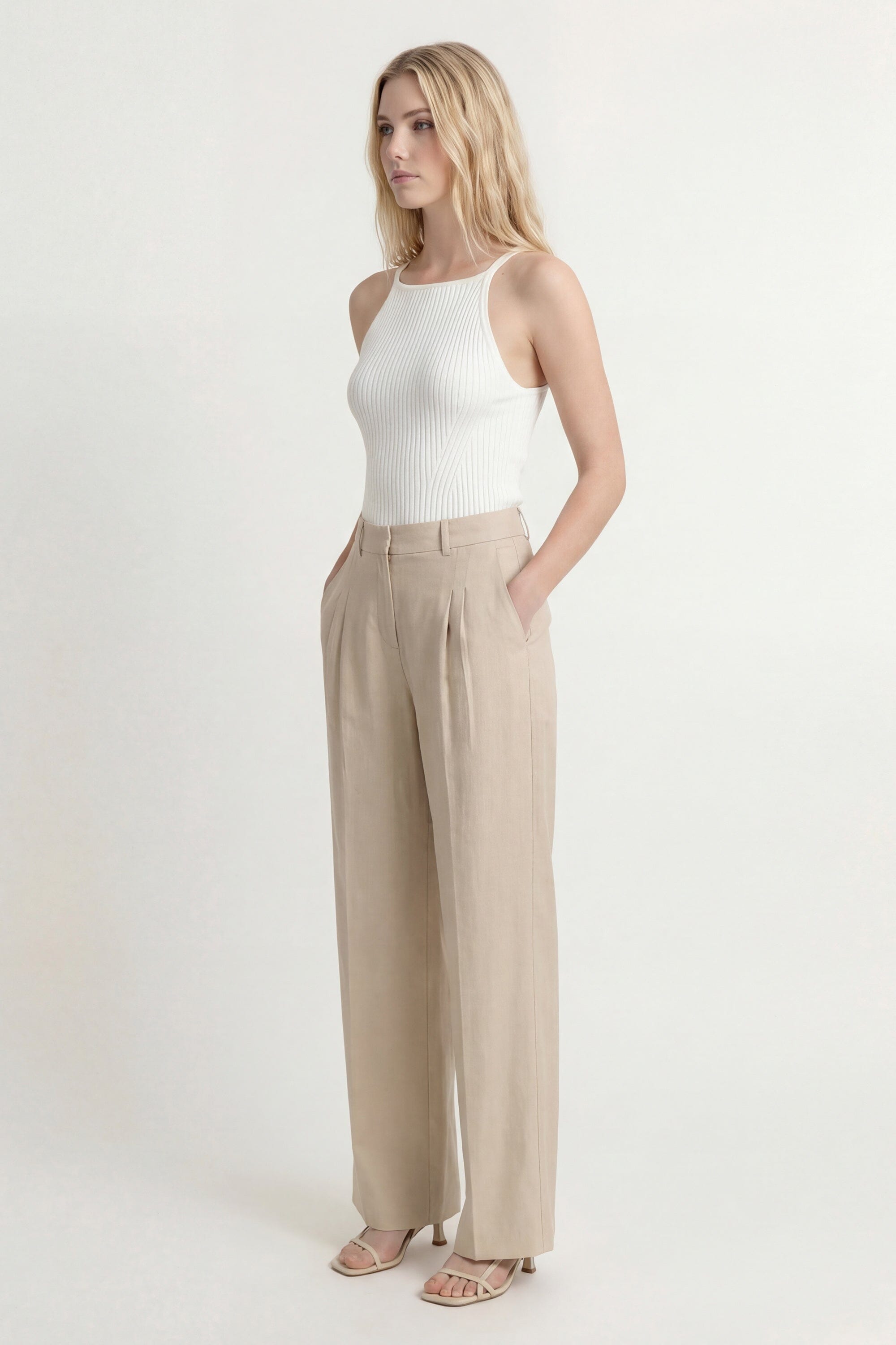 PANTALON TAILLE BASSE - CLEO - SABLE PANTALON NEW KOOKAI Mode Kookai