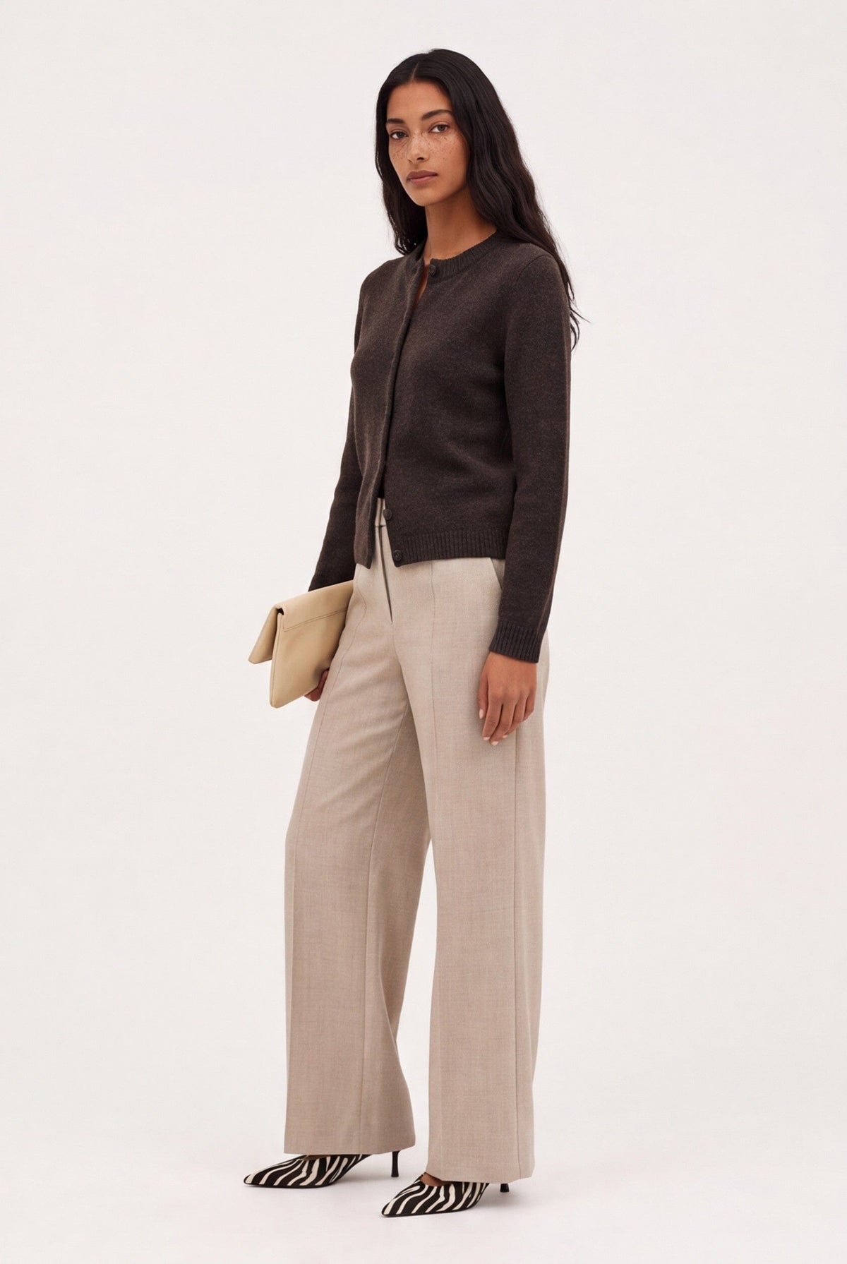 PANTALON TAILLE BASSE - CLEO - SABLE PANTALON NEW KOOKAI Mode Kookai