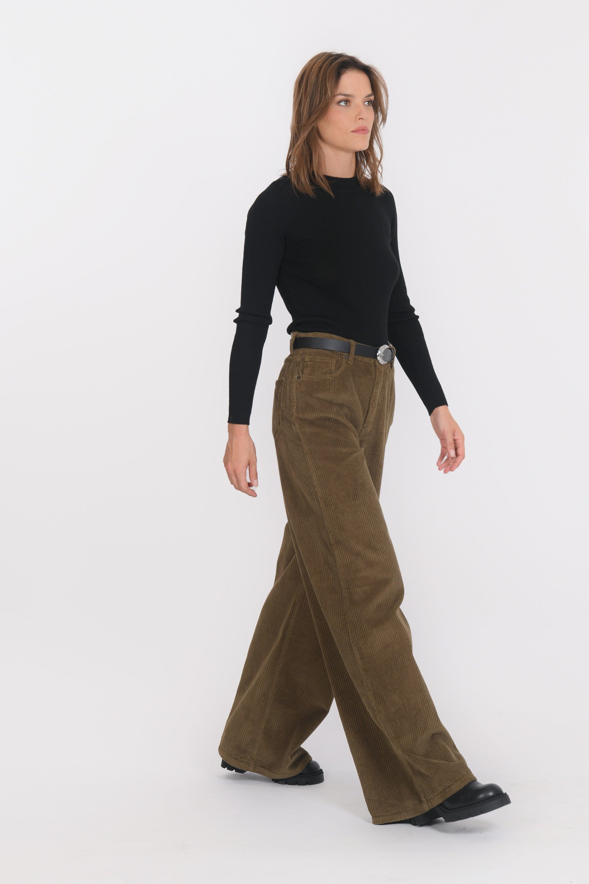PANTALON VELOURS - BANKS - OLIVE PANTALON NEW KOOKAI Mode Kookai
