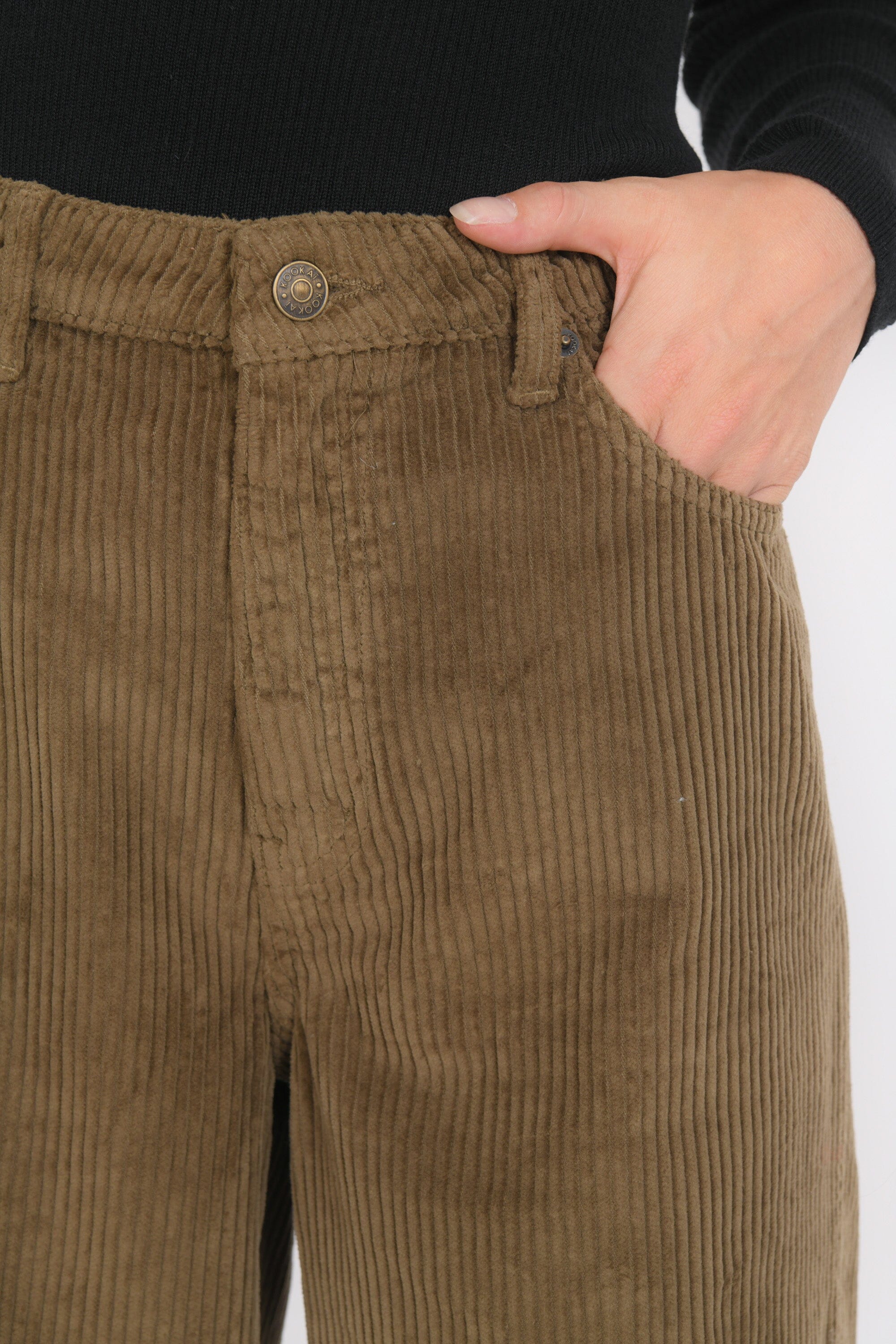 PANTALON VELOURS - BANKS - OLIVE PANTALON NEW KOOKAI Mode Kookai