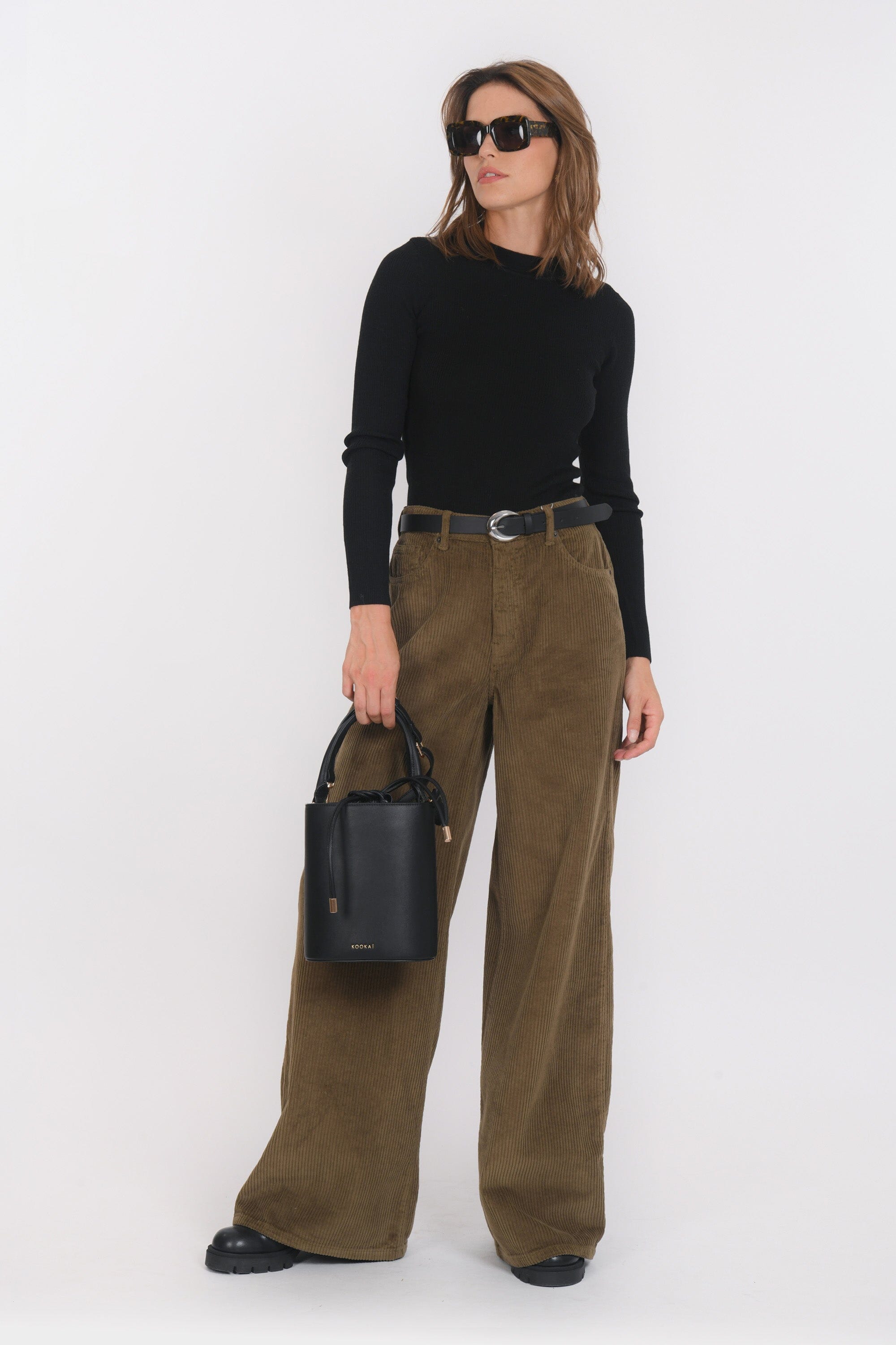 PANTALON VELOURS - BANKS - OLIVE PANTALON NEW KOOKAI Mode Kookai