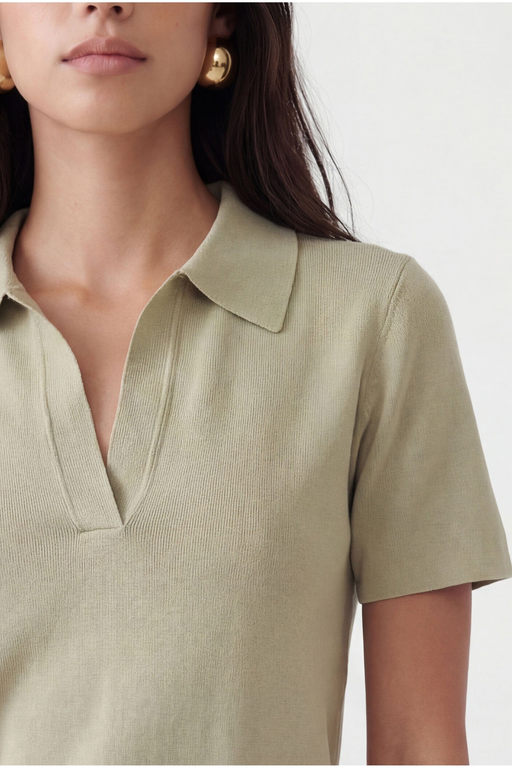 POLO MAILLE - CRISTINA - VERT PALE PULL NEW KOOKAI Mode Kookai