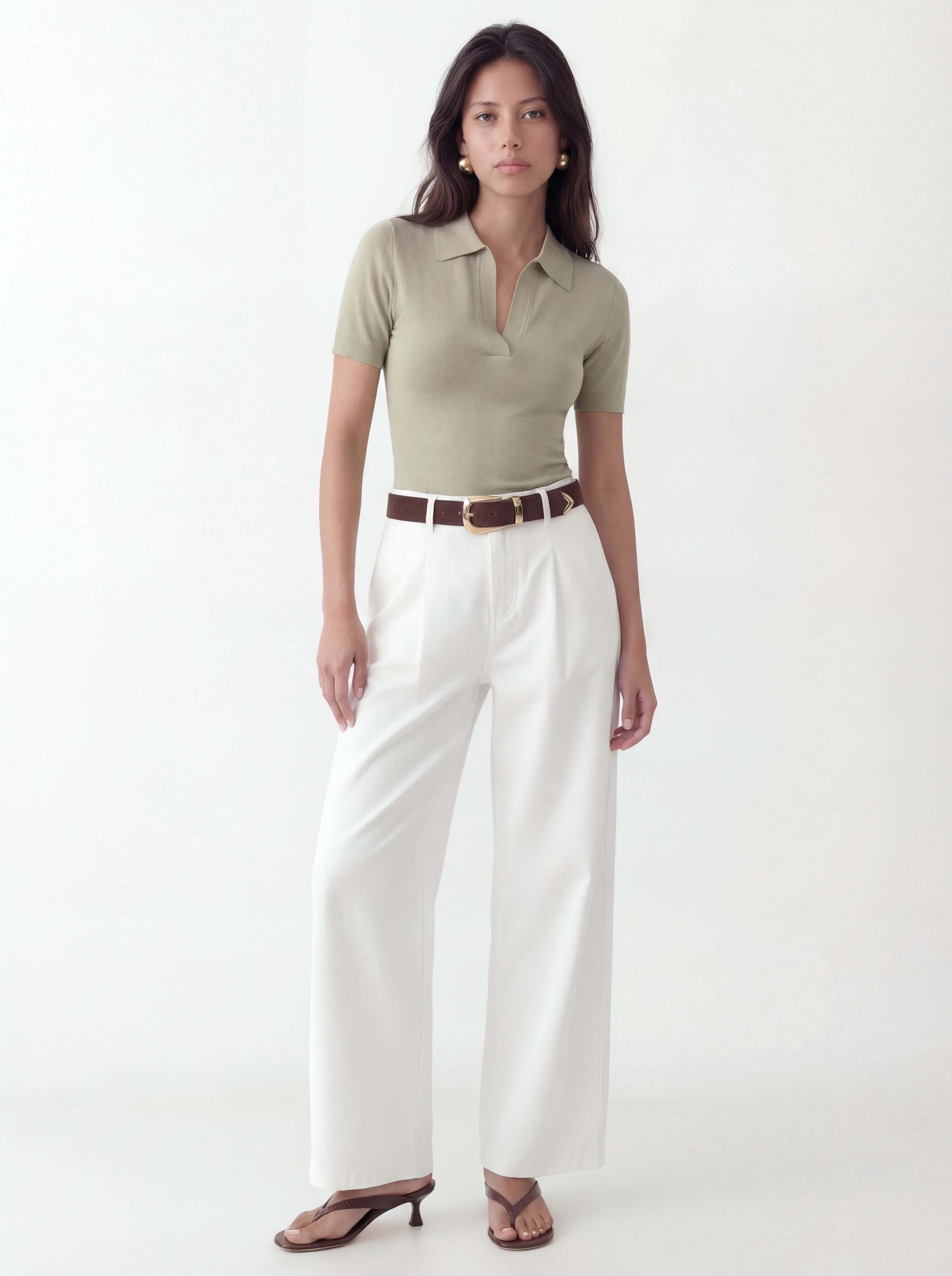 POLO MAILLE - CRISTINA - VERT PALE PULL NEW KOOKAI Mode Kookai