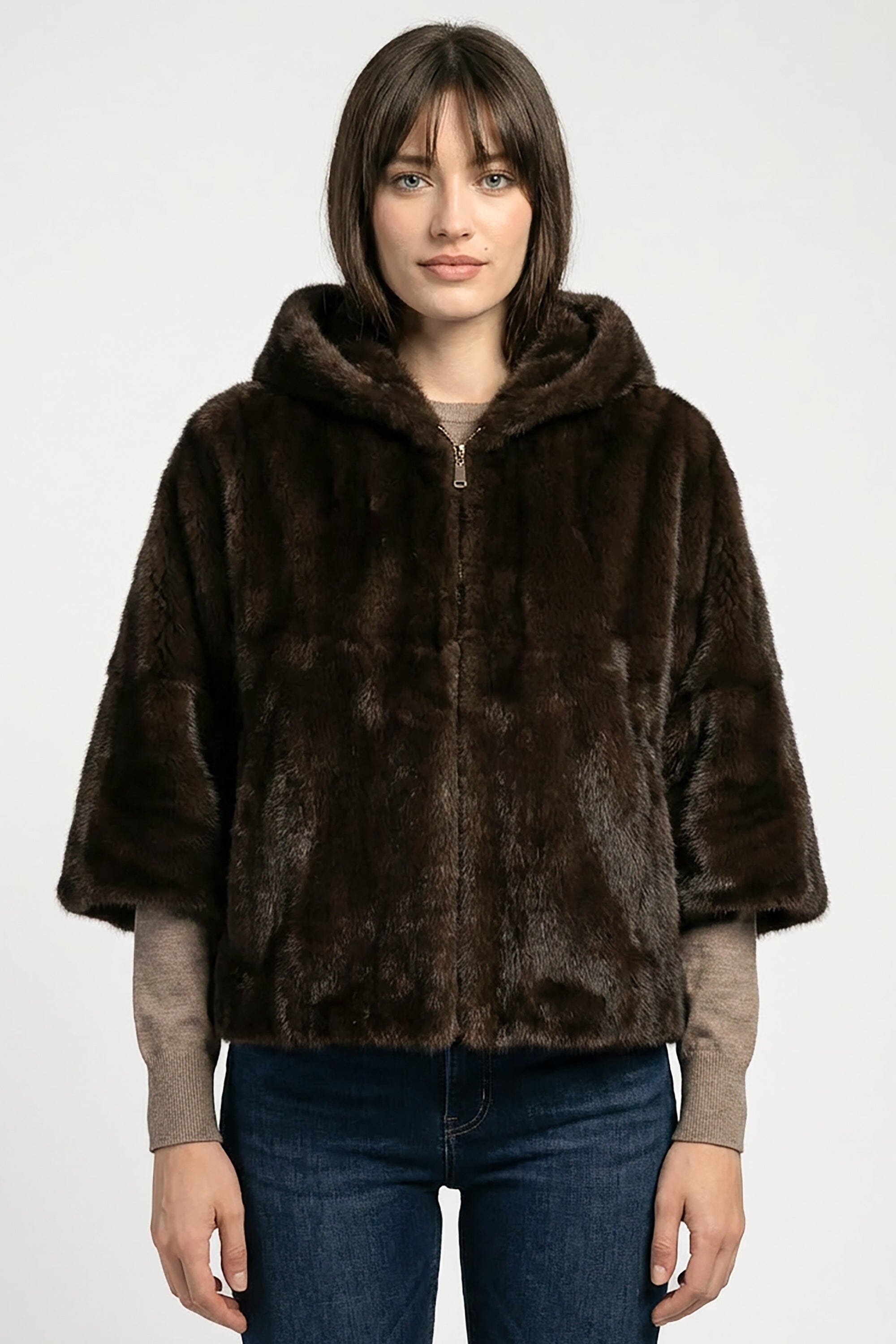PONCHO FAUX FUR - MARINA - CHOCO MANTEAU KOOKAÏ Mode Kookai