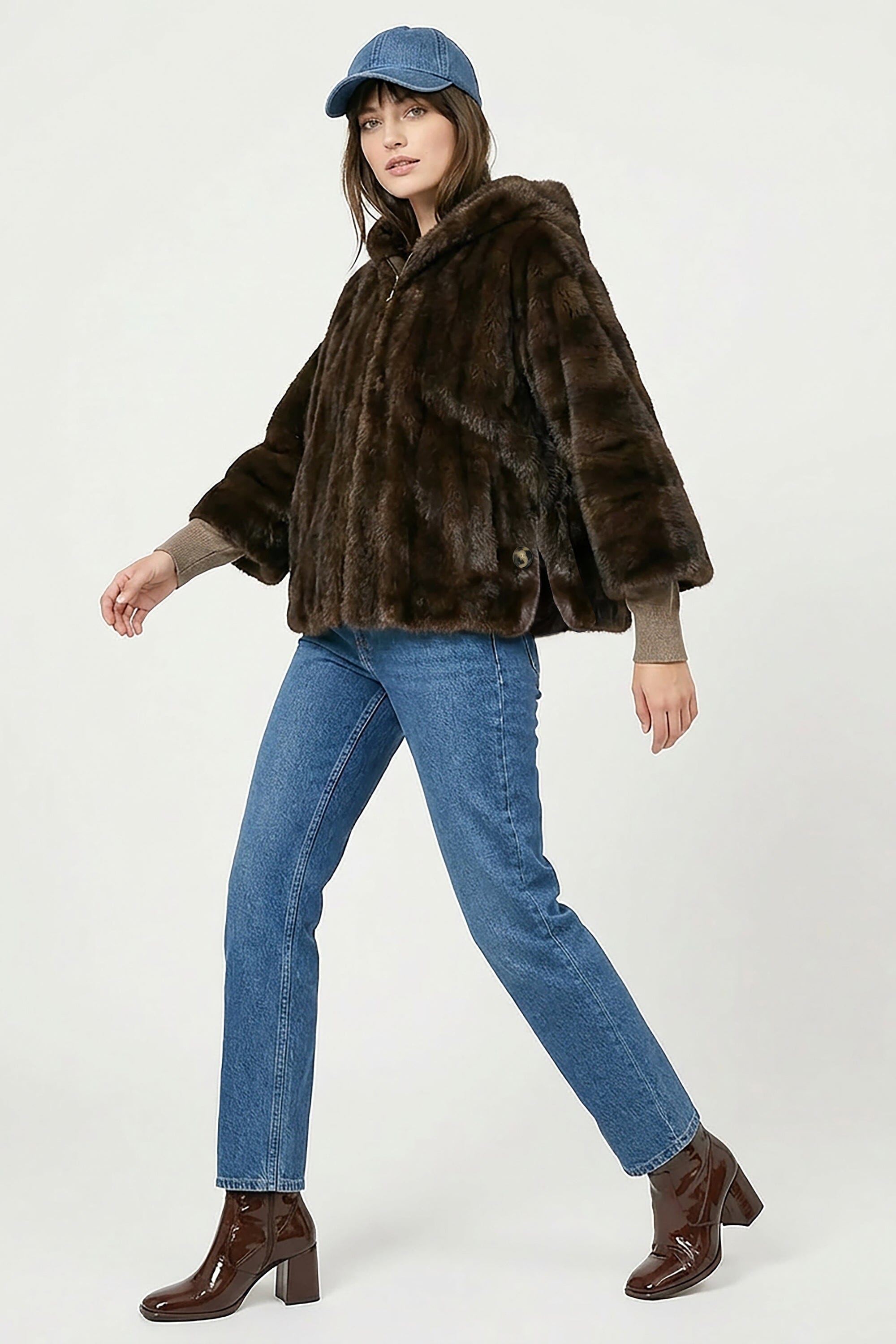 PONCHO FAUX FUR - MARINA - CHOCO MANTEAU KOOKAÏ Mode Kookai