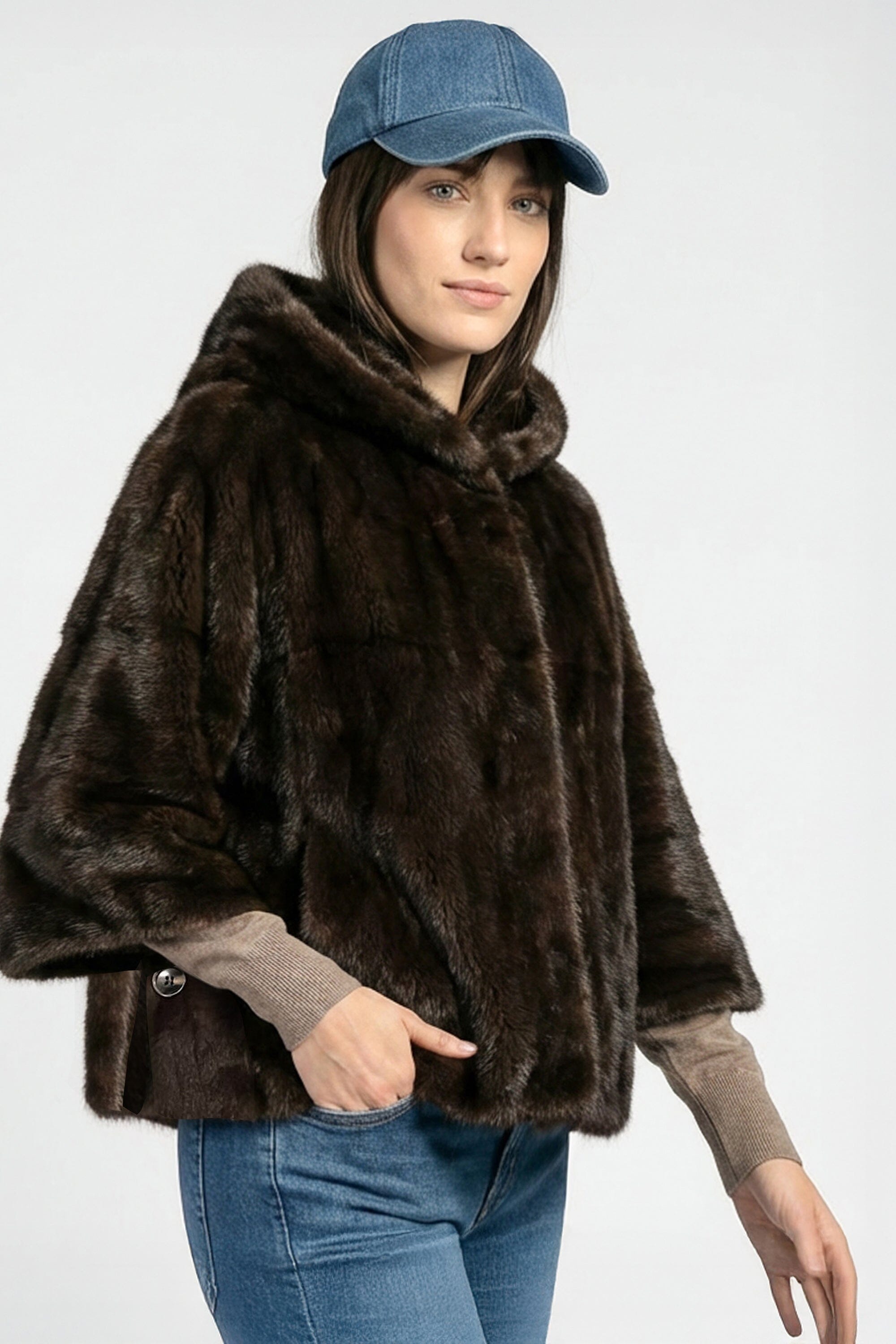 PONCHO FAUX FUR - MARINA - CHOCO MANTEAU KOOKAÏ Mode Kookai