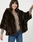 PONCHO FAUX FUR - MARINA - CHOCO MANTEAU KOOKAÏ Mode Kookai