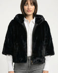 PONCHO FAUX FUR - MARINA - NOIR MANTEAU KOOKAÏ Mode Kookai