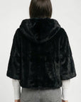PONCHO FAUX FUR - MARINA - NOIR MANTEAU KOOKAÏ Mode Kookai