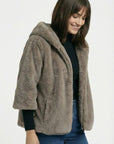 PONCHO FAUX FUR - MARINA - TAUPE/GRIS MANTEAU KOOKAÏ Mode Kookai