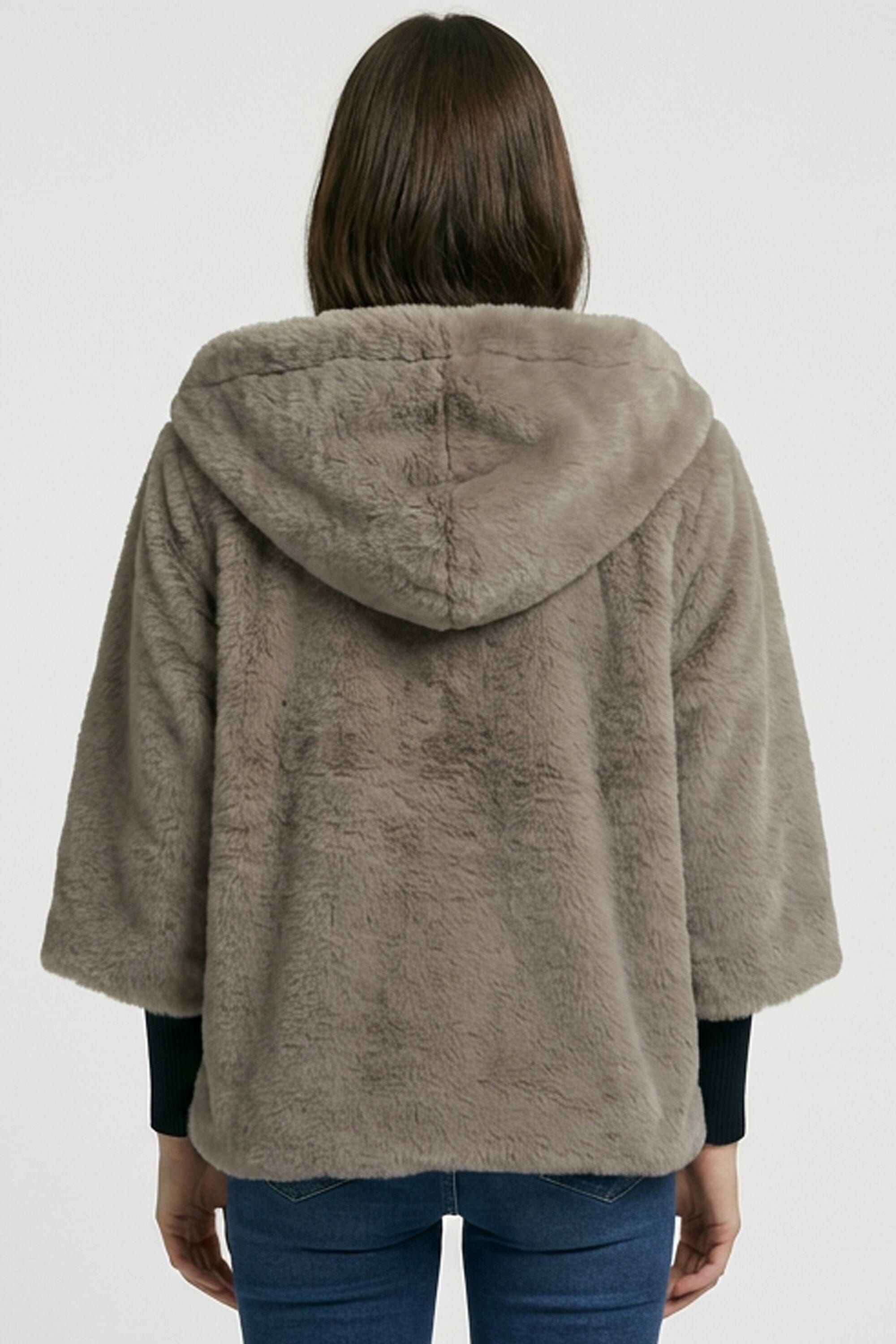 PONCHO FAUX FUR - MARINA - TAUPE/GRIS MANTEAU KOOKAÏ Mode Kookai