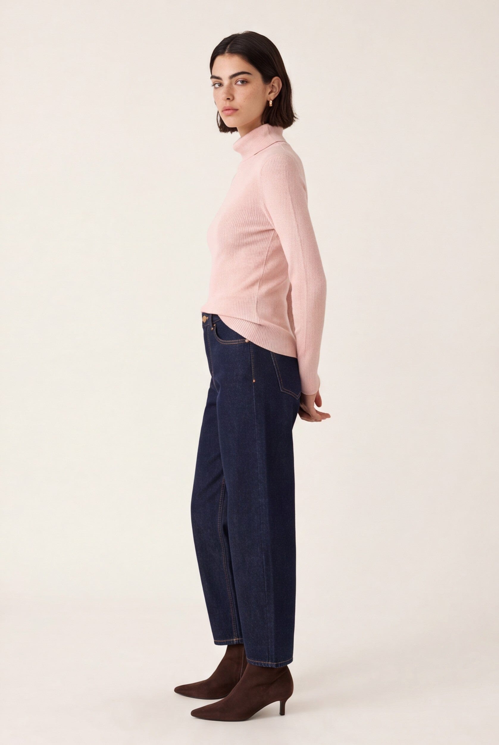PUL COL ROULE - B-OLYMPE - ROSE PALE PULL NEW KOOKAI Mode Kookai