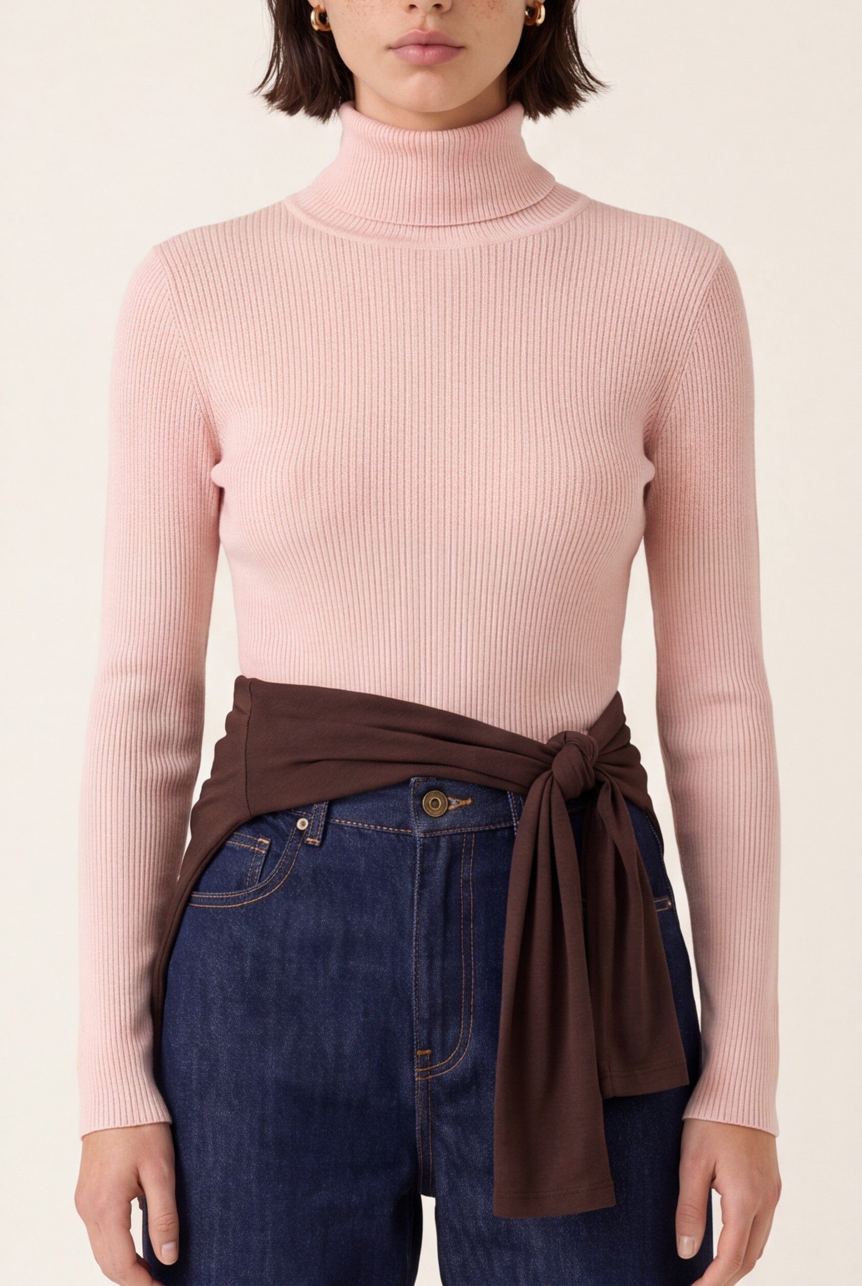 PUL COL ROULE - B-OLYMPE - ROSE PALE PULL NEW KOOKAI Mode Kookai