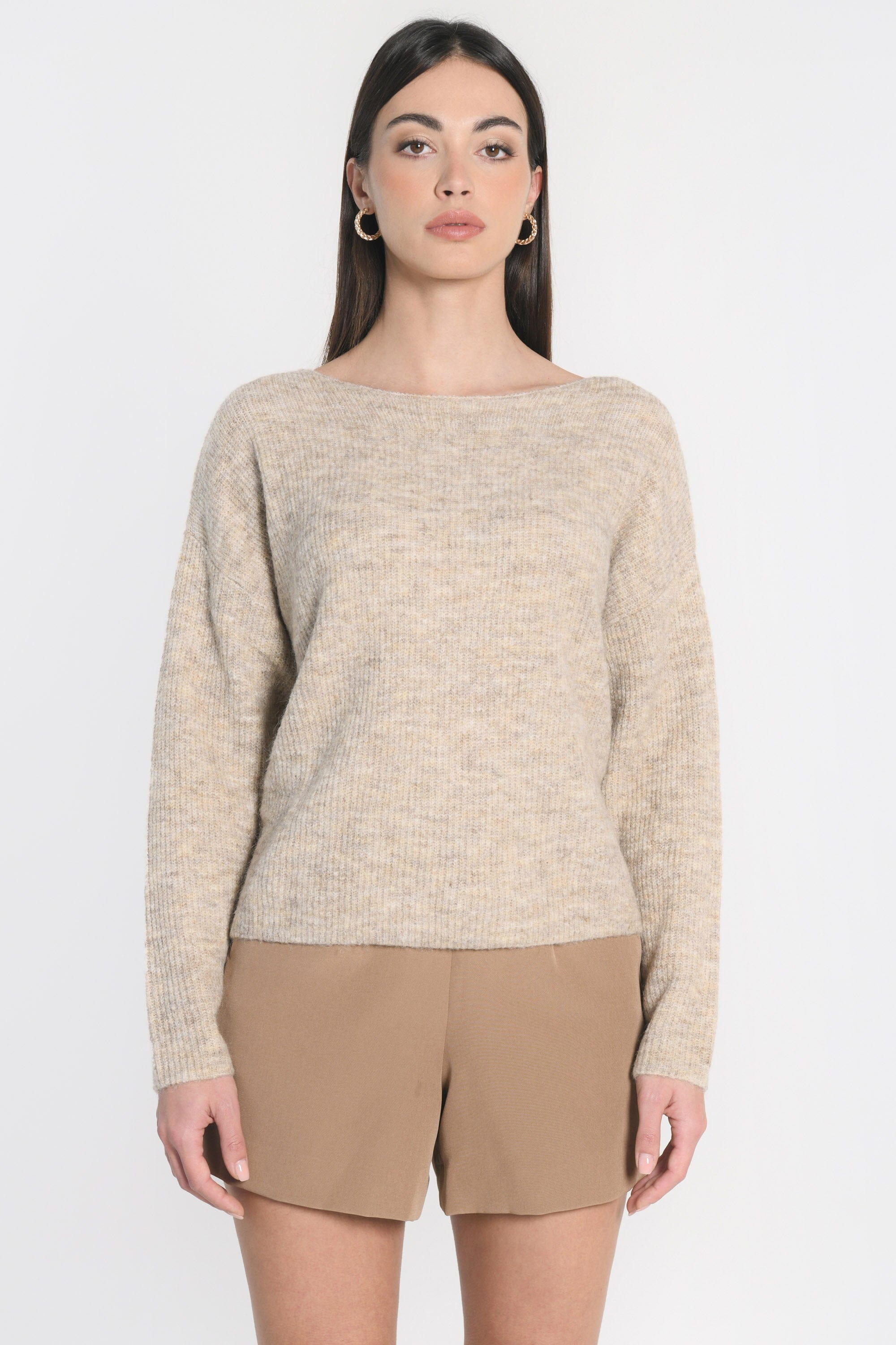 PULL BATEAU DANNA BEIGE CHINÉ PULL KOOKAI Mode Kookai