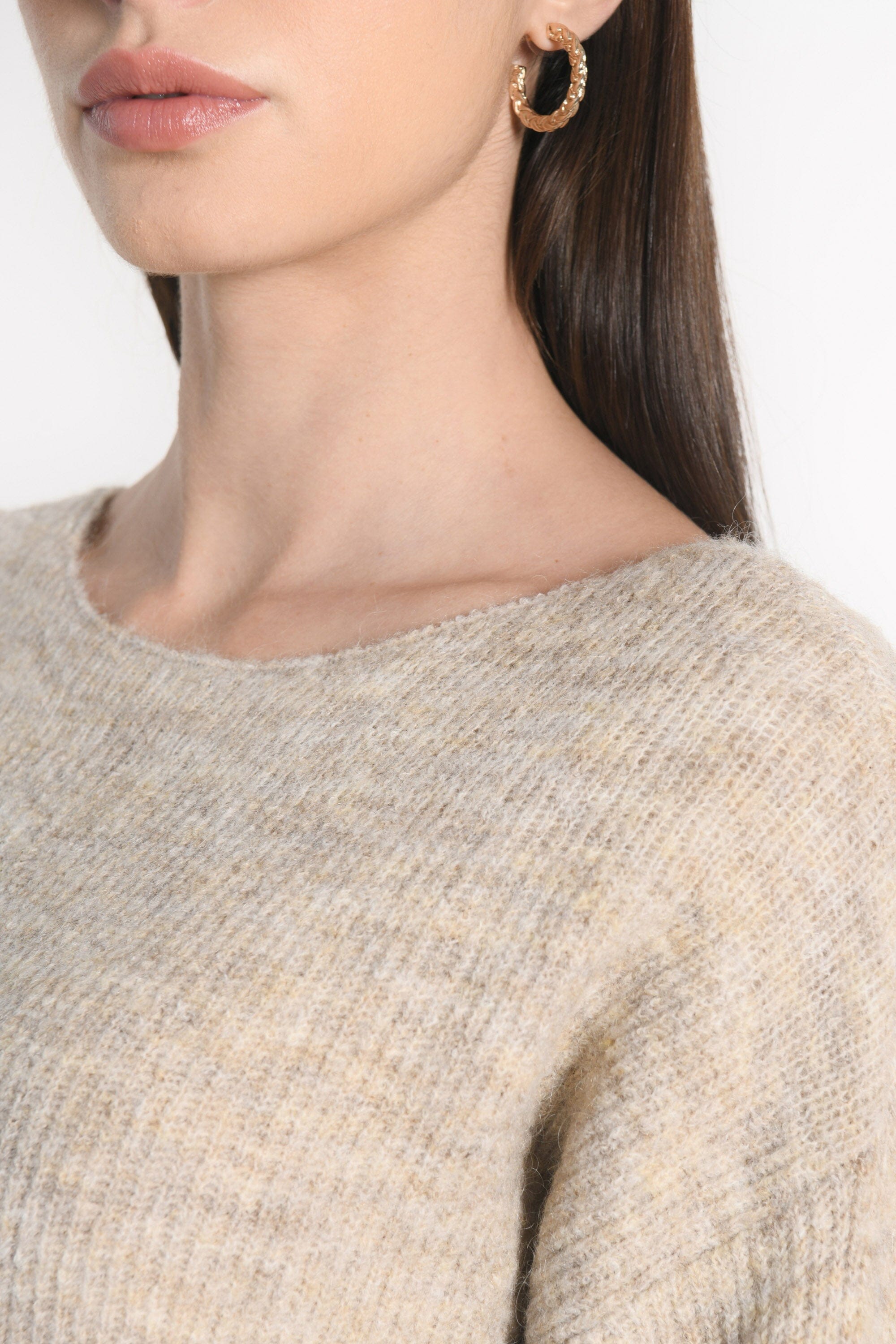 PULL BATEAU DANNA BEIGE CHINÉ PULL KOOKAI Mode Kookai