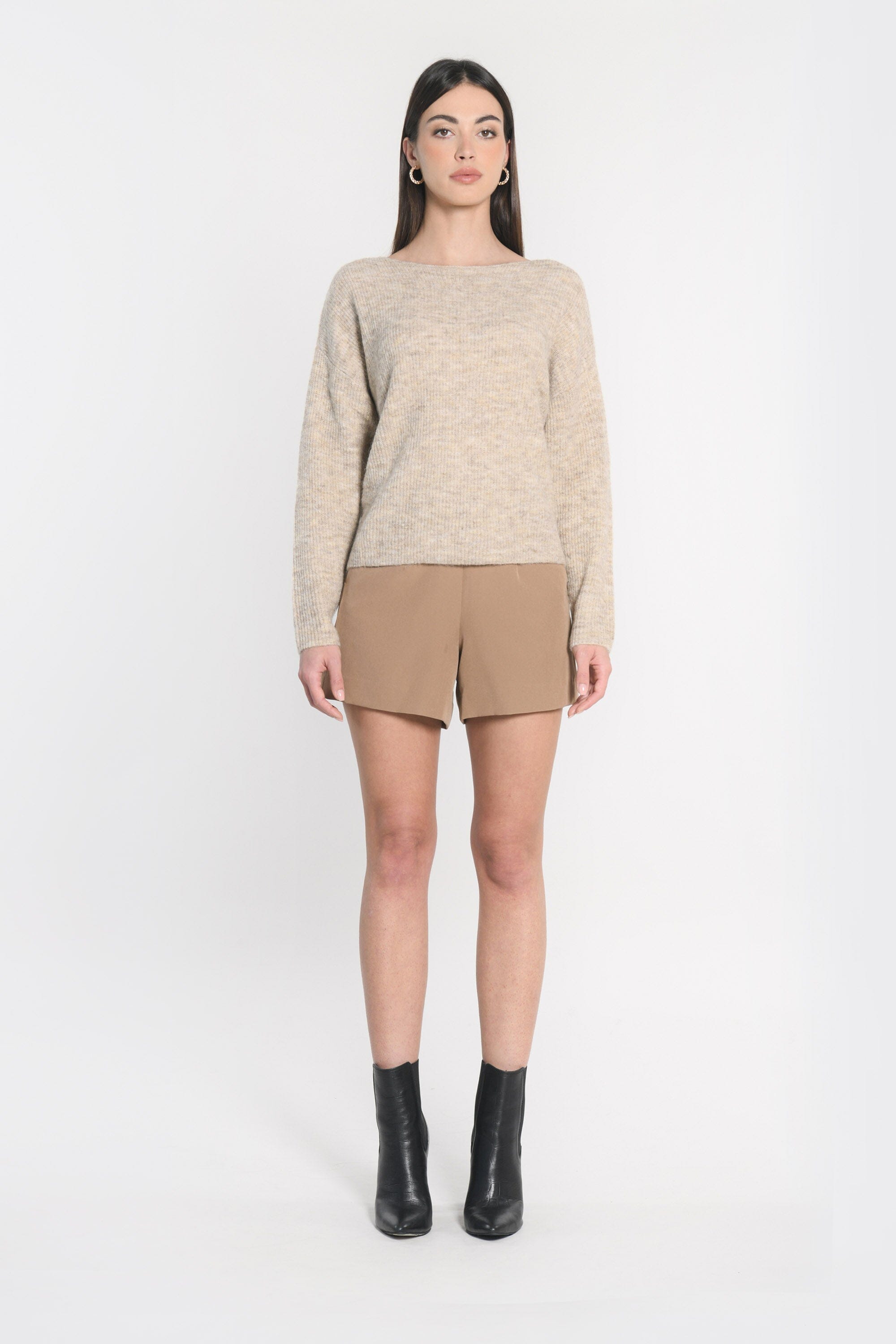 PULL BATEAU DANNA BEIGE CHINÉ PULL KOOKAI Mode Kookai