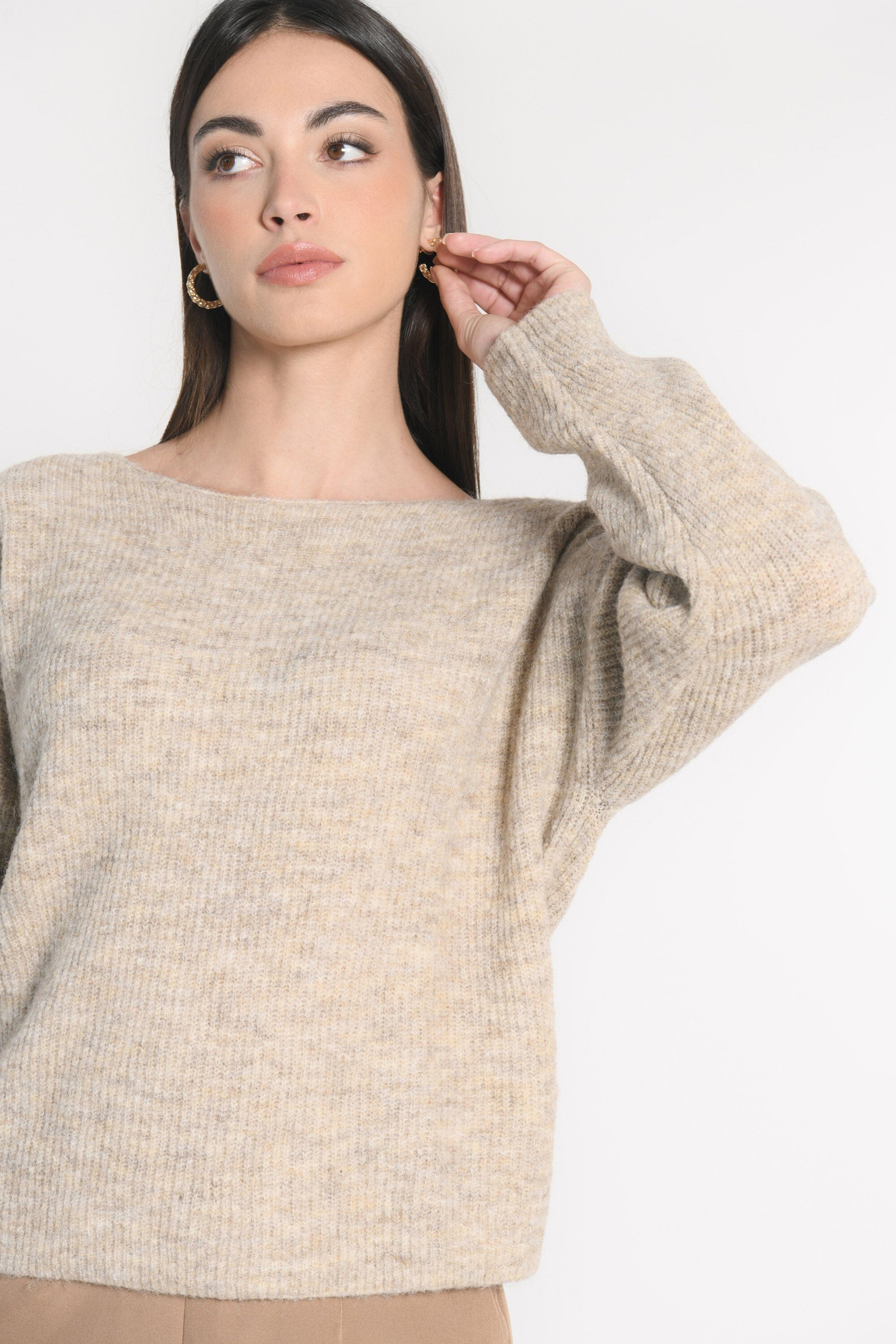 PULL BATEAU DANNA BEIGE CHINÉ PULL KOOKAI Mode Kookai