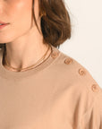 PULL BOUTONNÉ - LATTE - AMELINA PULL KOOKAI Mode Kookai