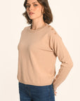 PULL BOUTONNÉ - LATTE - AMELINA PULL KOOKAI Mode Kookai