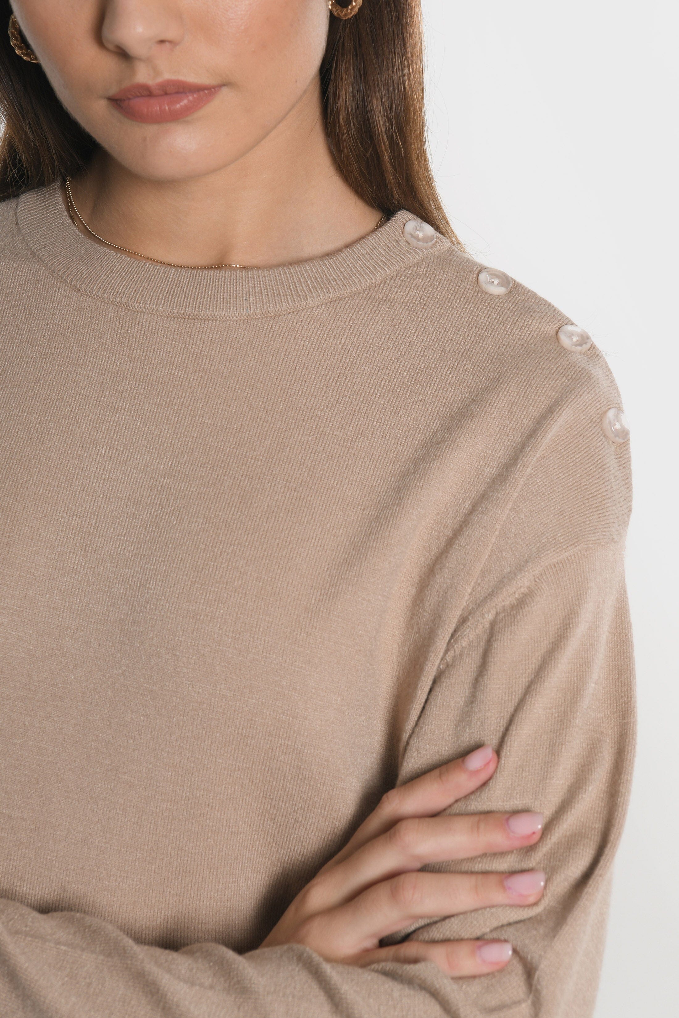 PULL BOUTONNE NOLWENN CAMEL PULL KOOKAI Mode Kookai