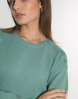 PULL BOUTONNE NOLWENN NEPTUNE GREEN PULL KOOKAI Mode Kookai