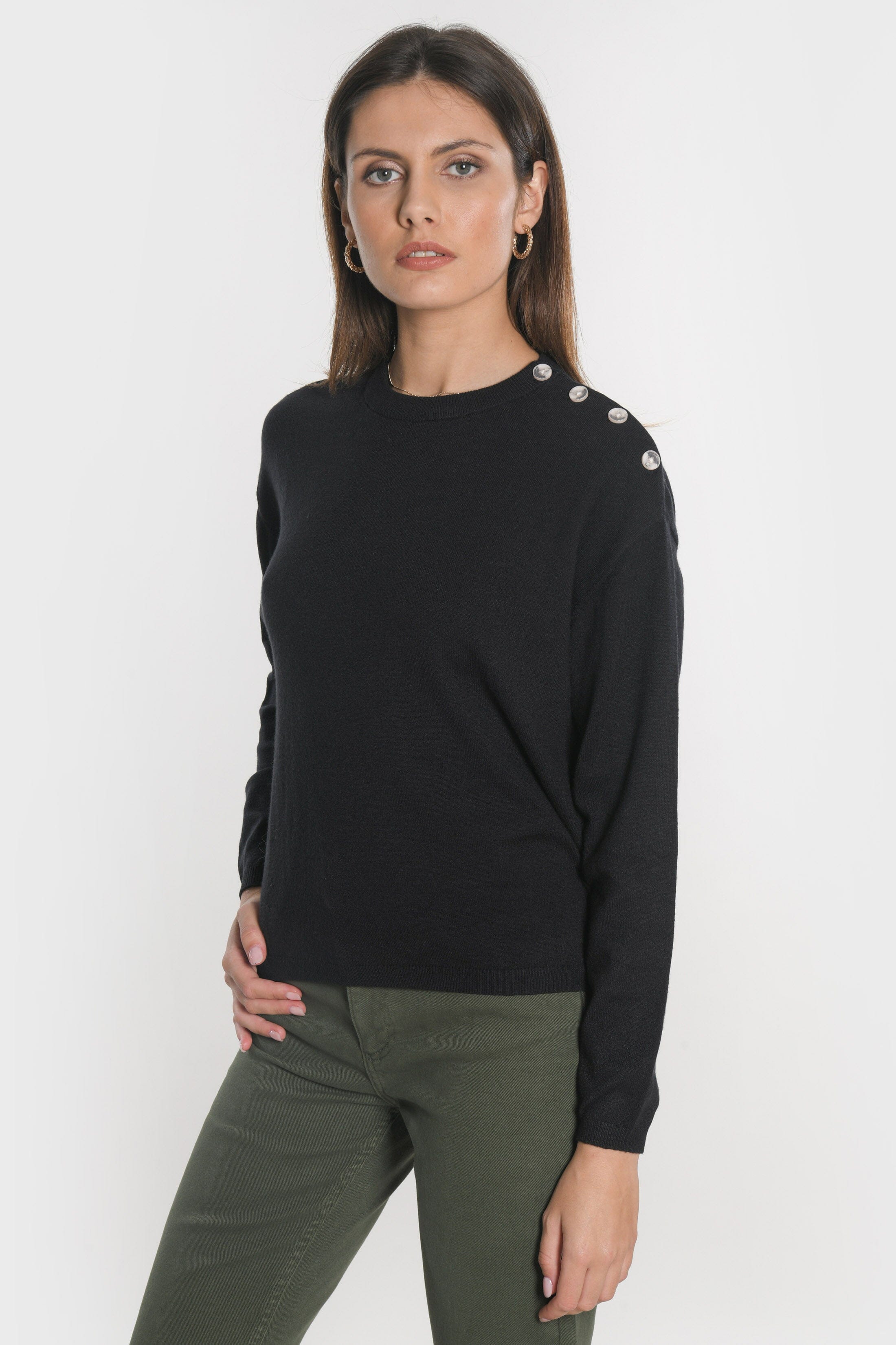 PULL BOUTONNE NOLWENN NOIR PULL KOOKAI Mode Kookai
