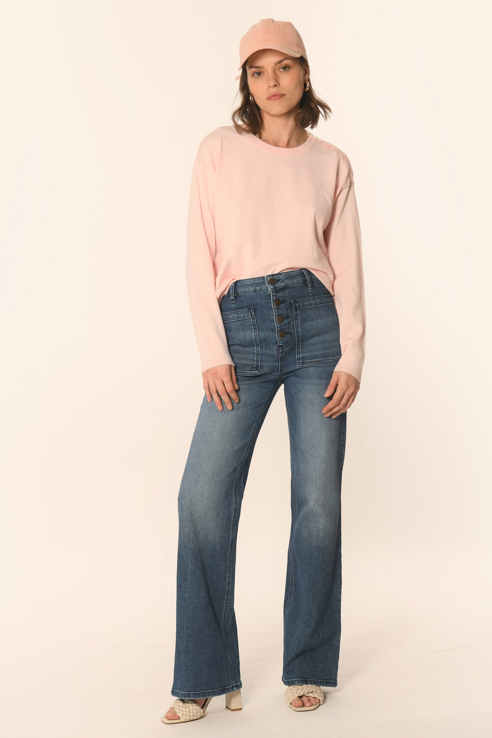 PULL BOUTONNÉ - ROSE PÂLE - AMELINA PULL KOOKAI Mode Kookai
