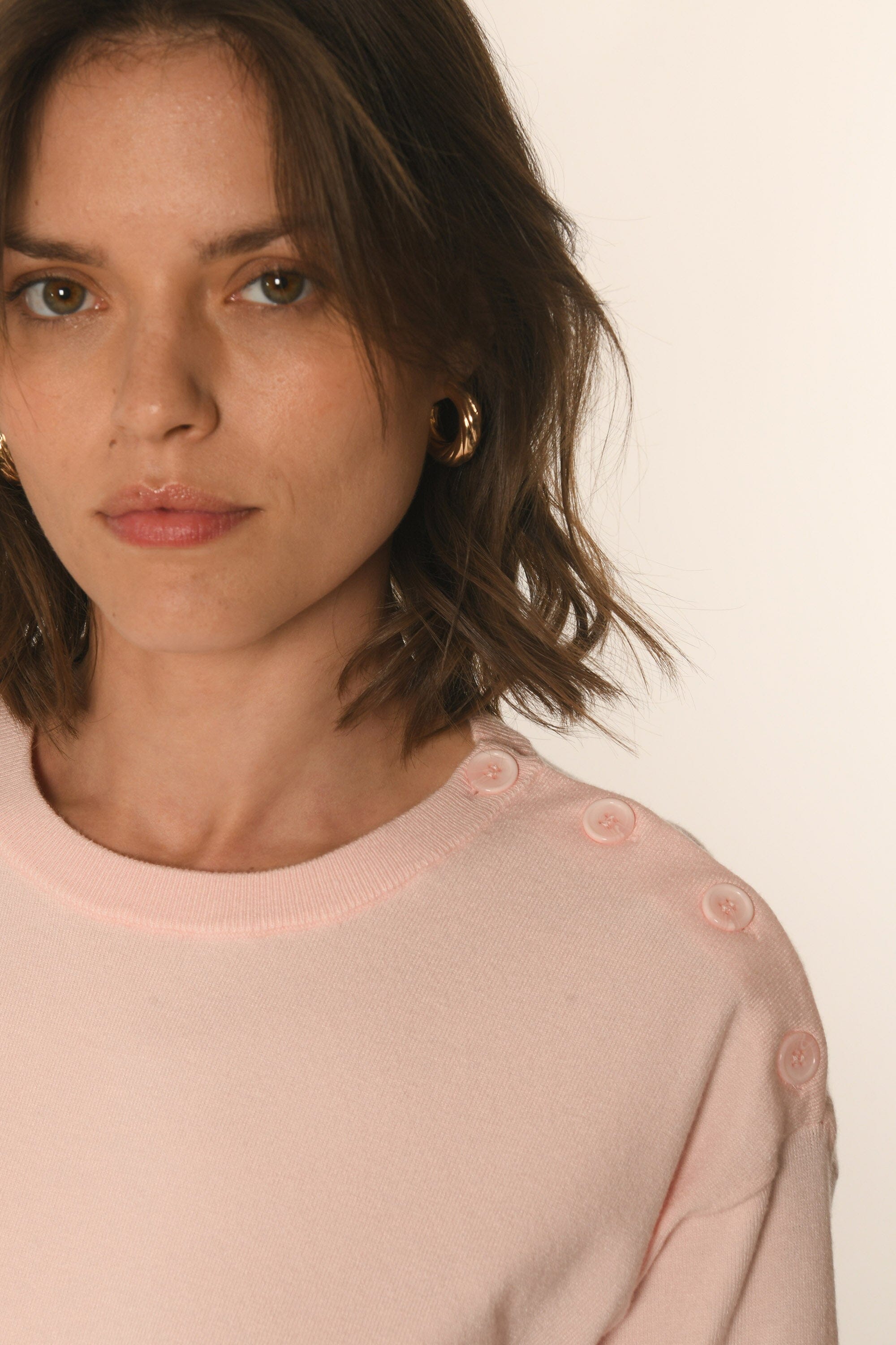 PULL BOUTONNÉ - ROSE PÂLE - AMELINA PULL KOOKAI Mode Kookai