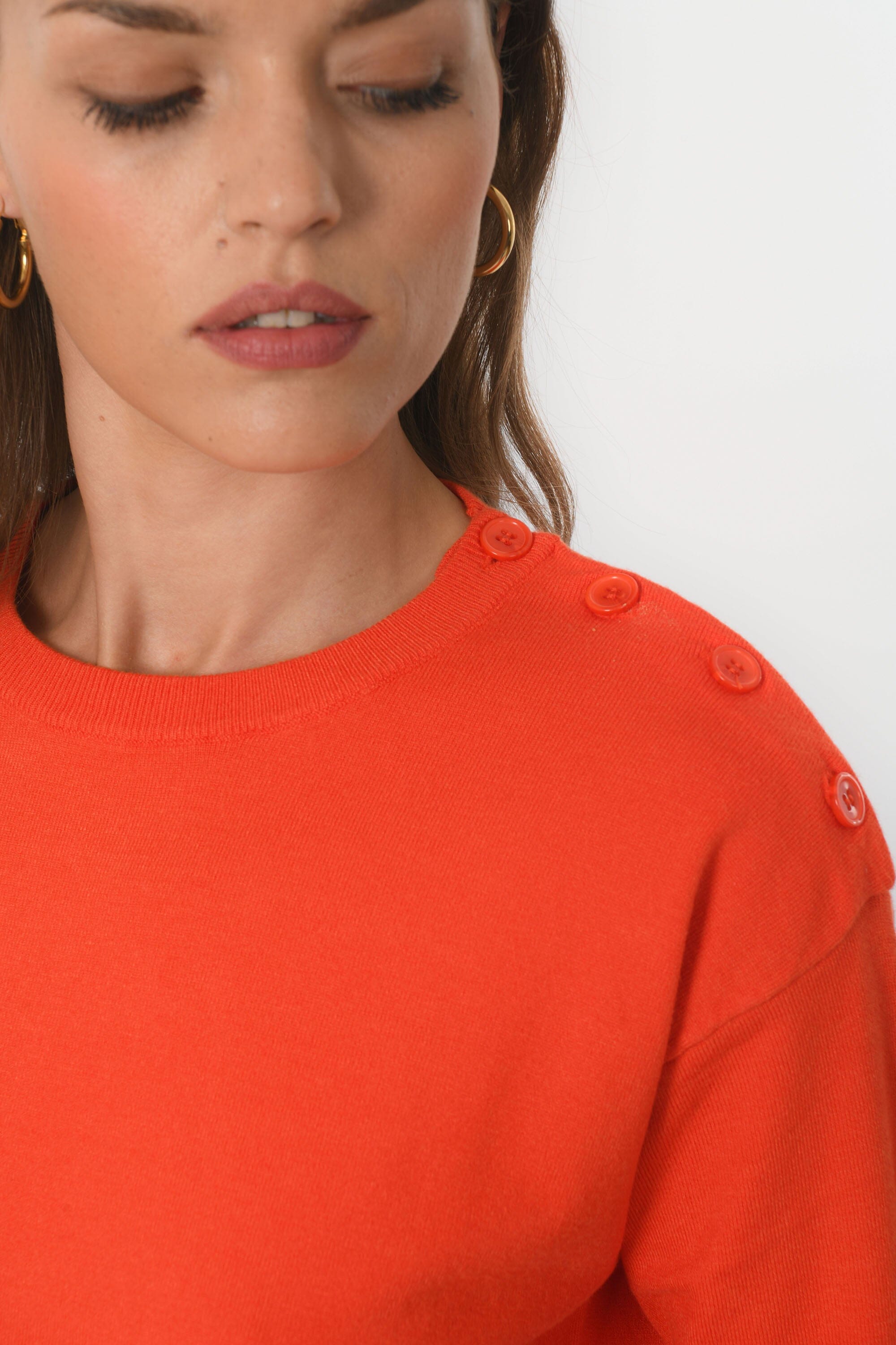 PULL BOUTONS - BELINDA - ORANGE PULL NEW KOOKAI Mode Kookai